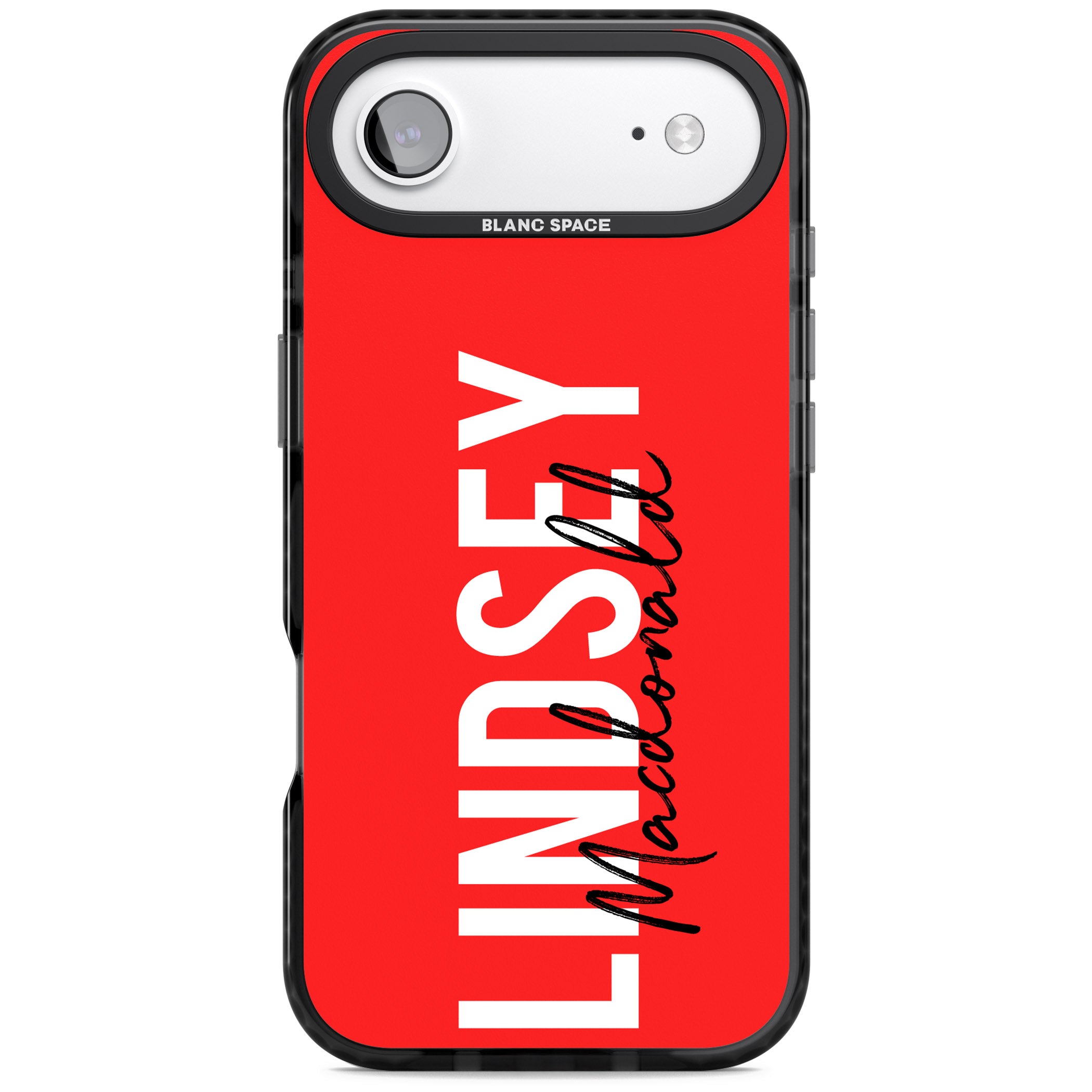 Personalised Bold Name: Red iPhone 17 Air Impact Black Phone Case