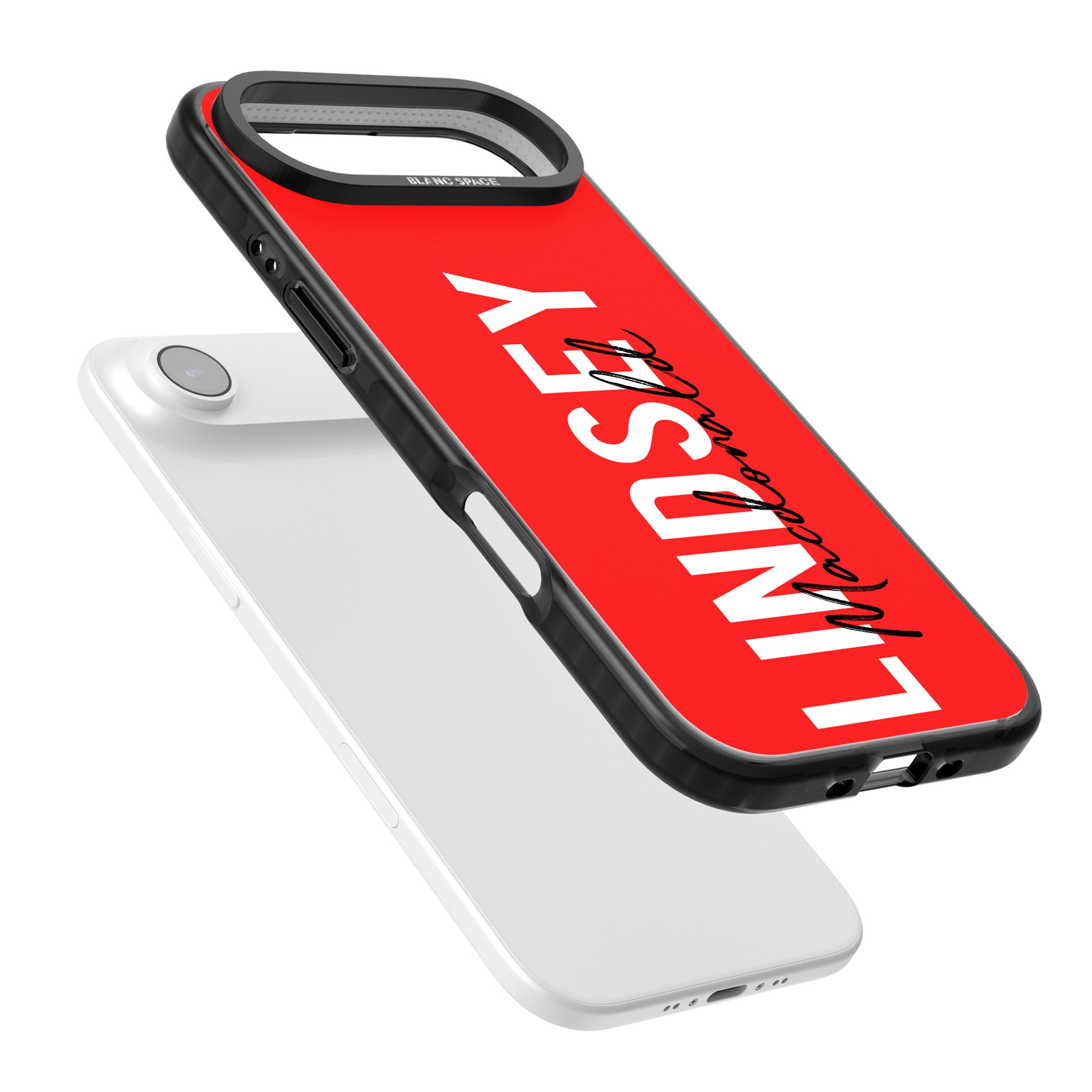 Personalised Bold Name: Red iPhone 17 Air Impact Black Phone Case Colours