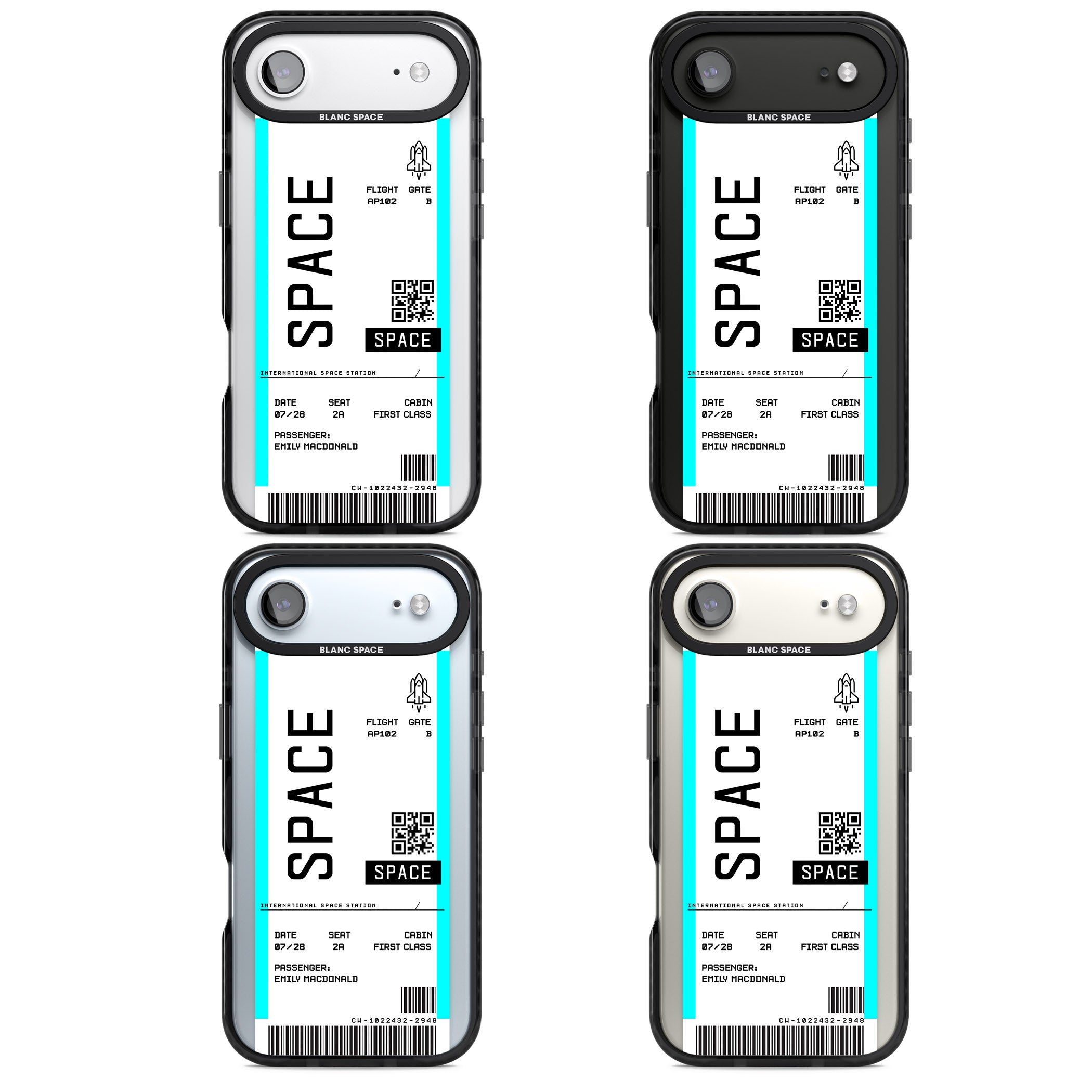 Personalised Space Travel Ticket iPhone 17 Air Impact Black Phone Case APT Impact Protection