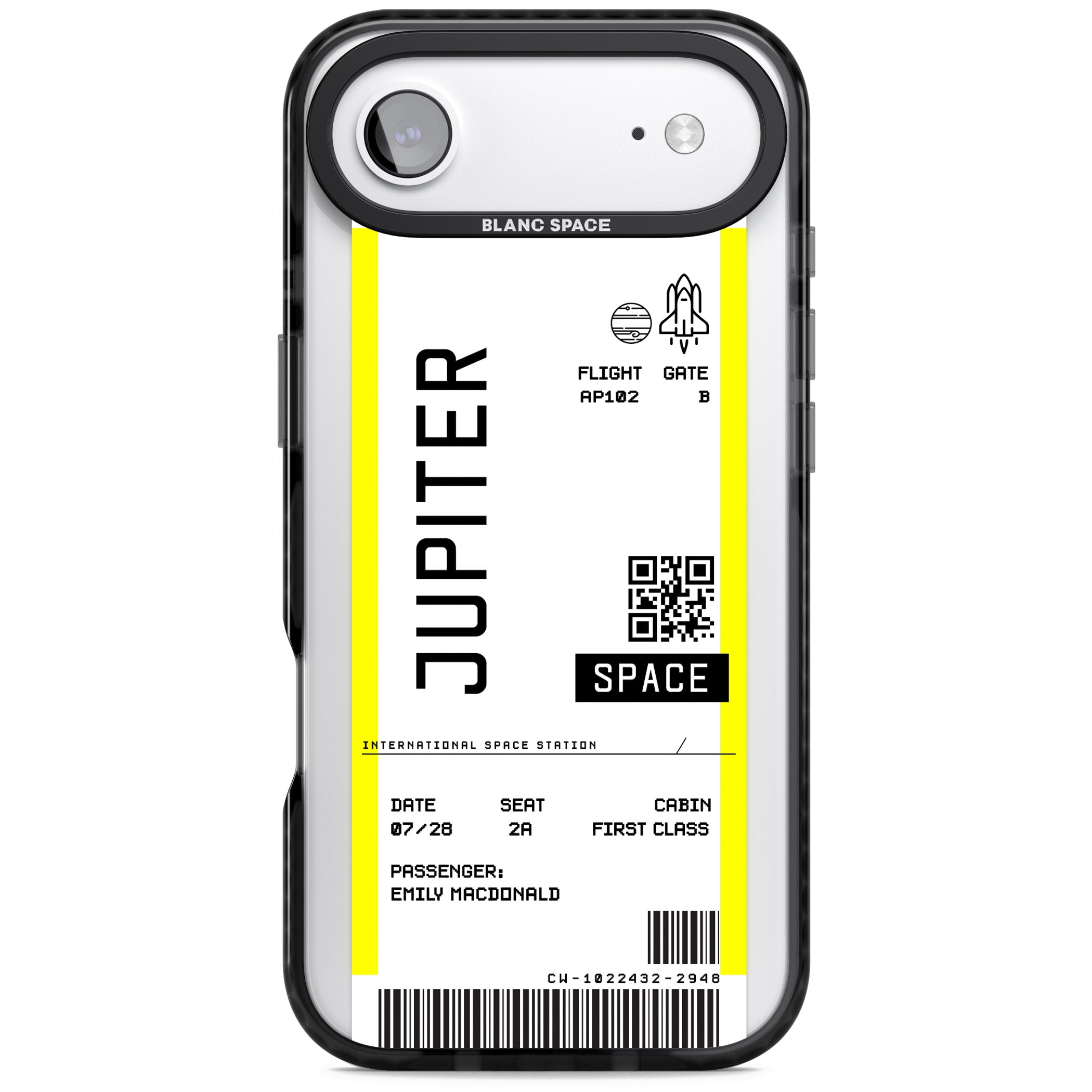 Personalised Jupiter Travel Ticket iPhone 17 Air Impact Black Phone Case