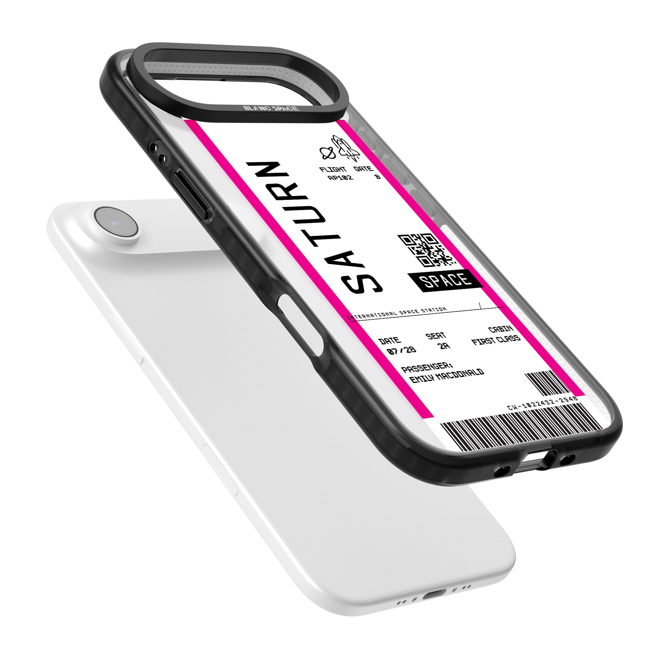 Personalised Saturn Travel Ticket iPhone 17 Air Impact Black Phone Case Colours