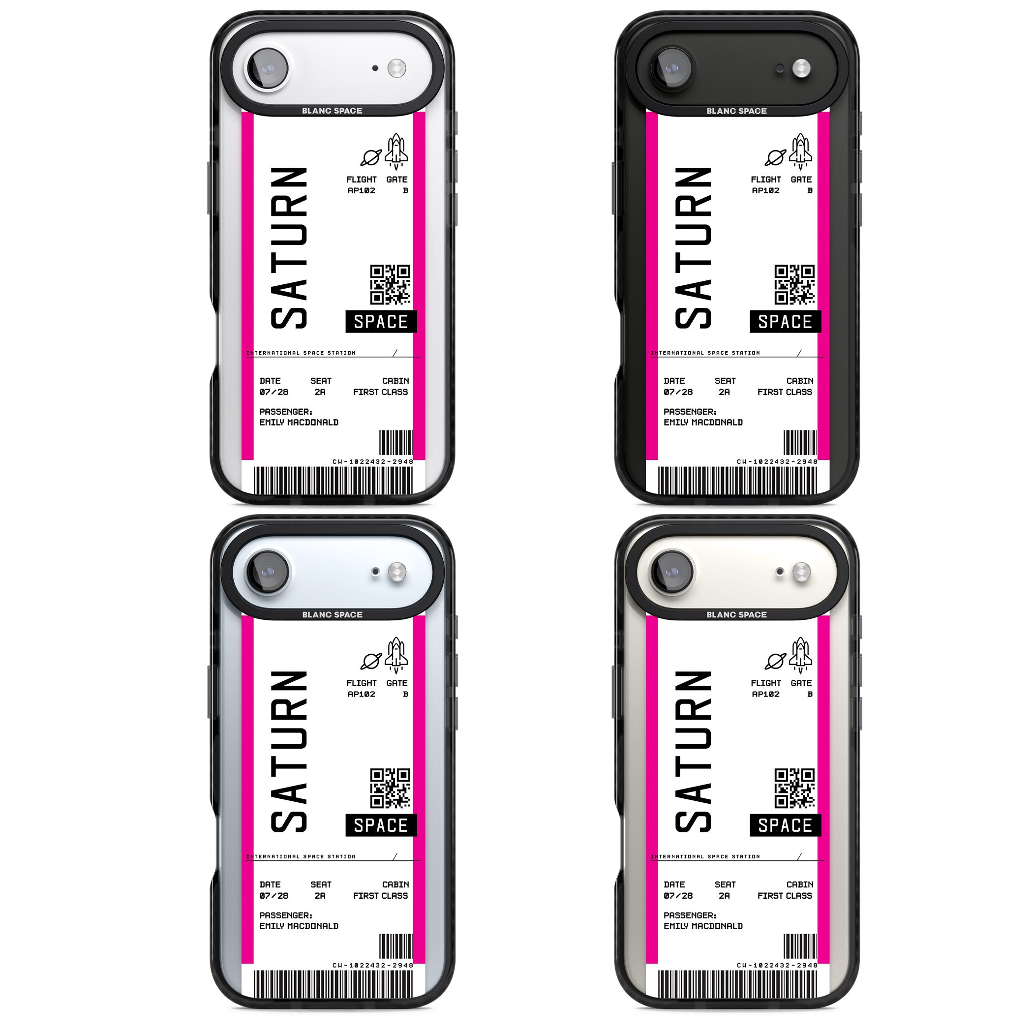 Personalised Saturn Travel Ticket iPhone 17 Air Impact Black Phone Case APT Impact Protection