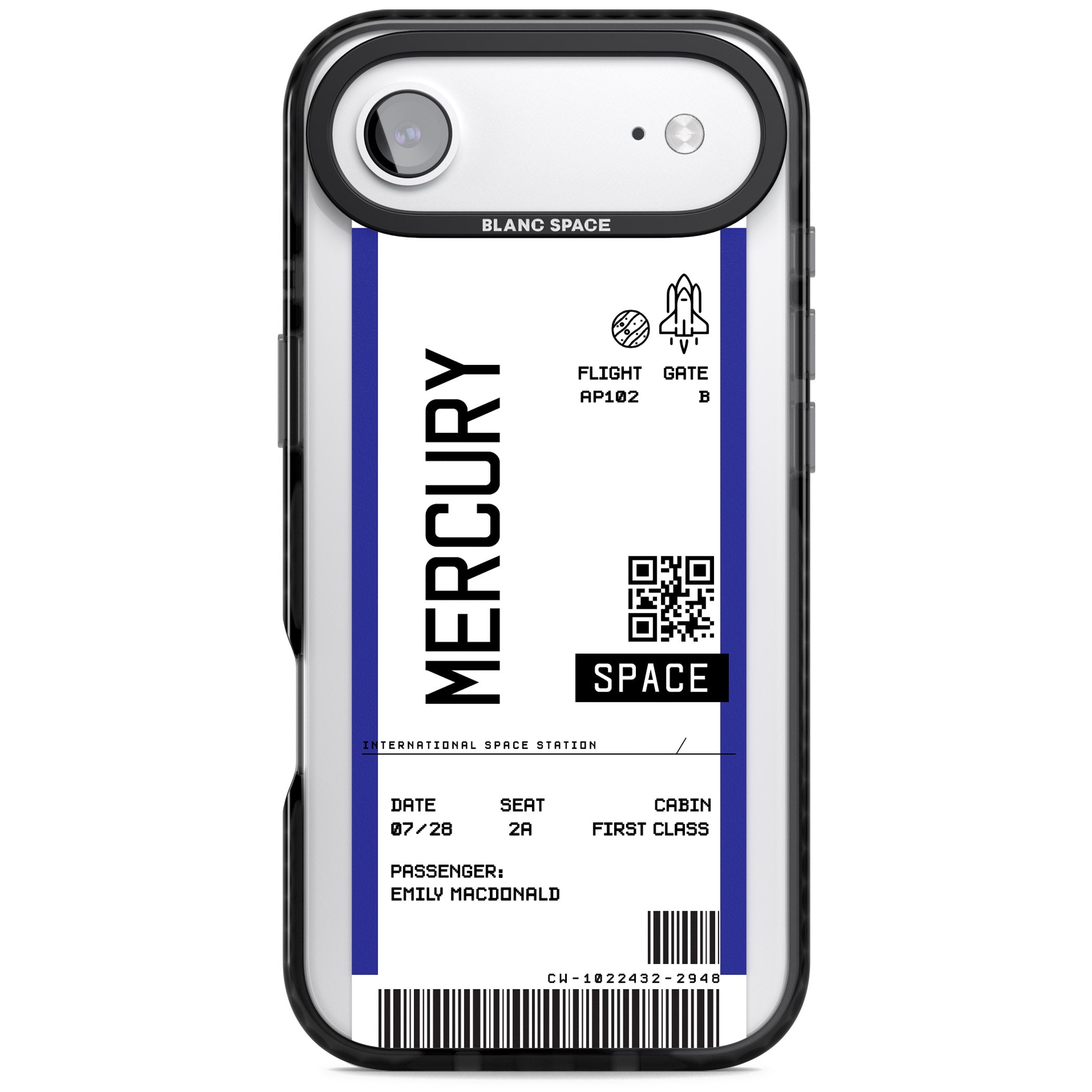 Personalised Mercury Travel Ticket iPhone 17 Air Impact Black Phone Case