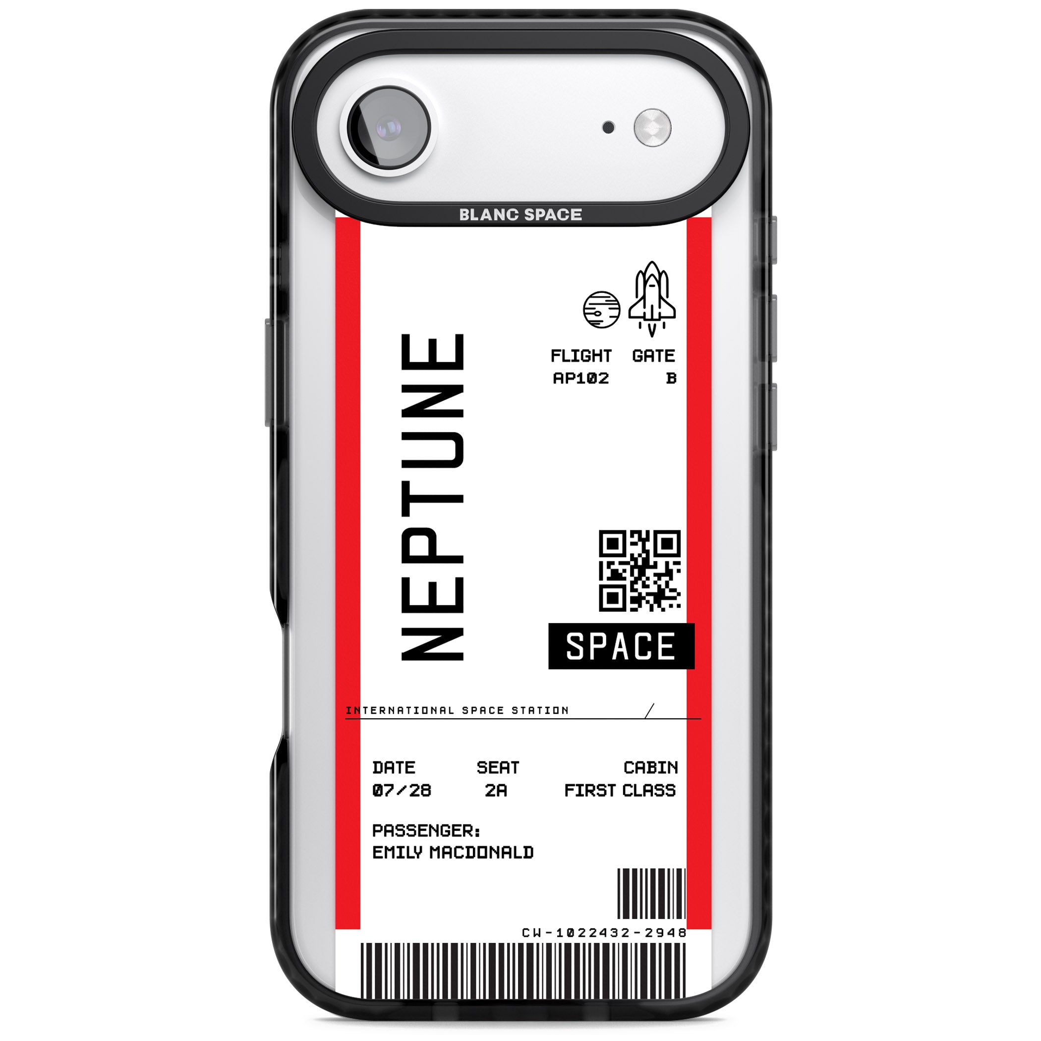 Personalised Neptune Travel Ticket iPhone 17 Air Impact Black Phone Case