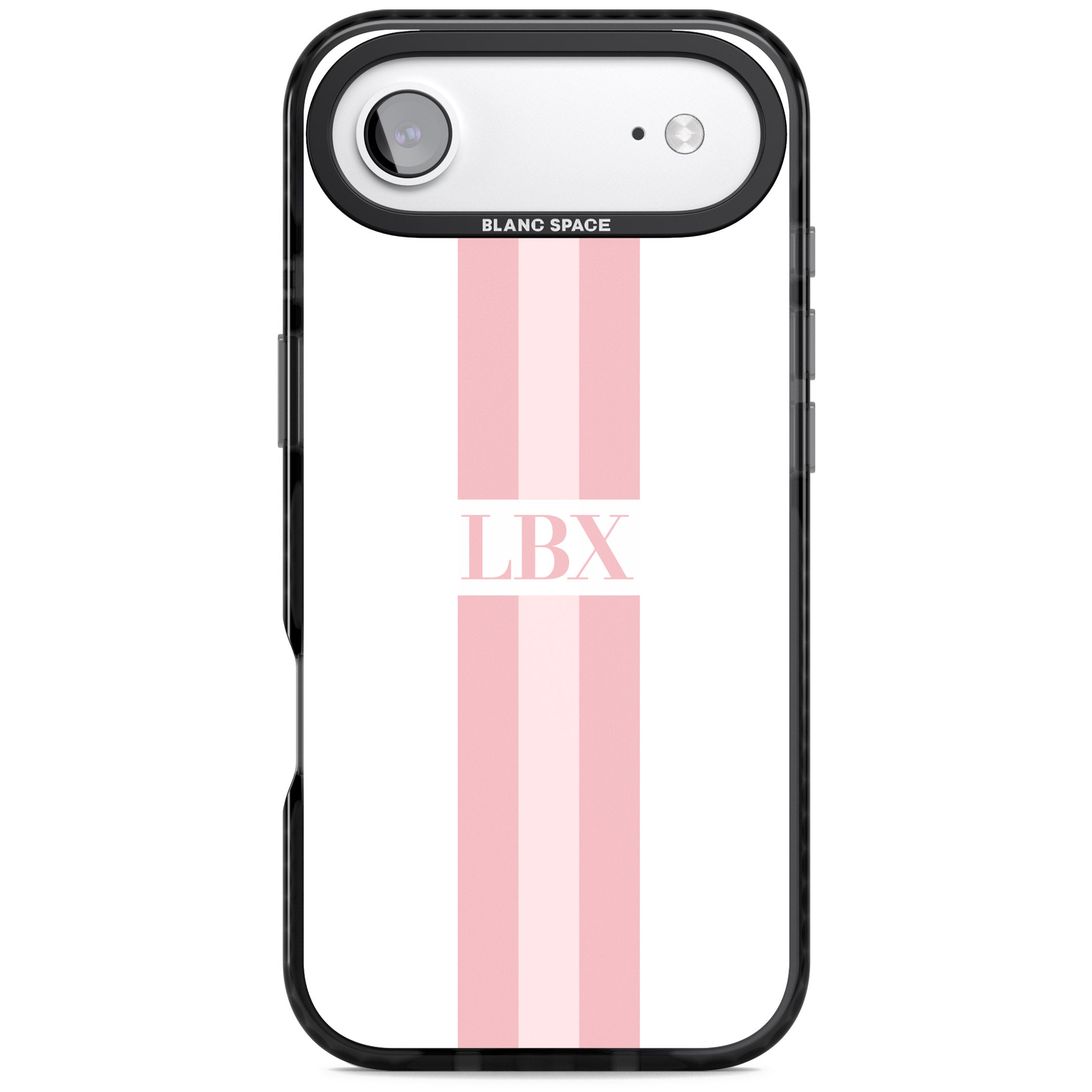 Personalised Minimal Pink Stripe iPhone 17 Air Impact Black Phone Case
