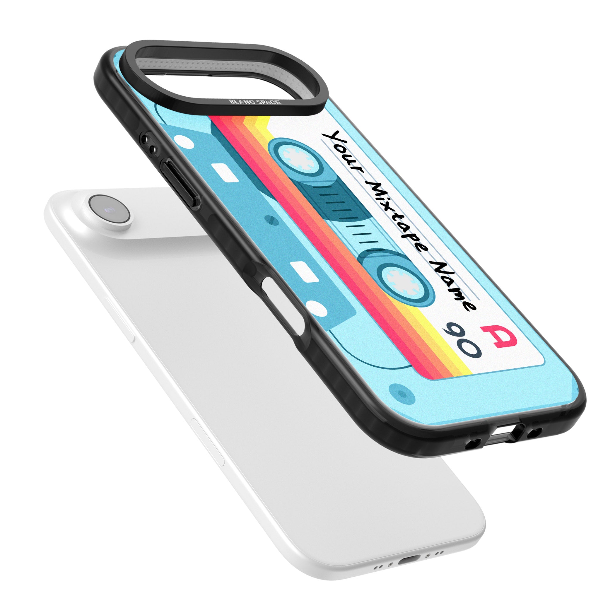 Personalised Retro Mixtape Sporty iPhone 17 Air Impact Black Phone Case Colours