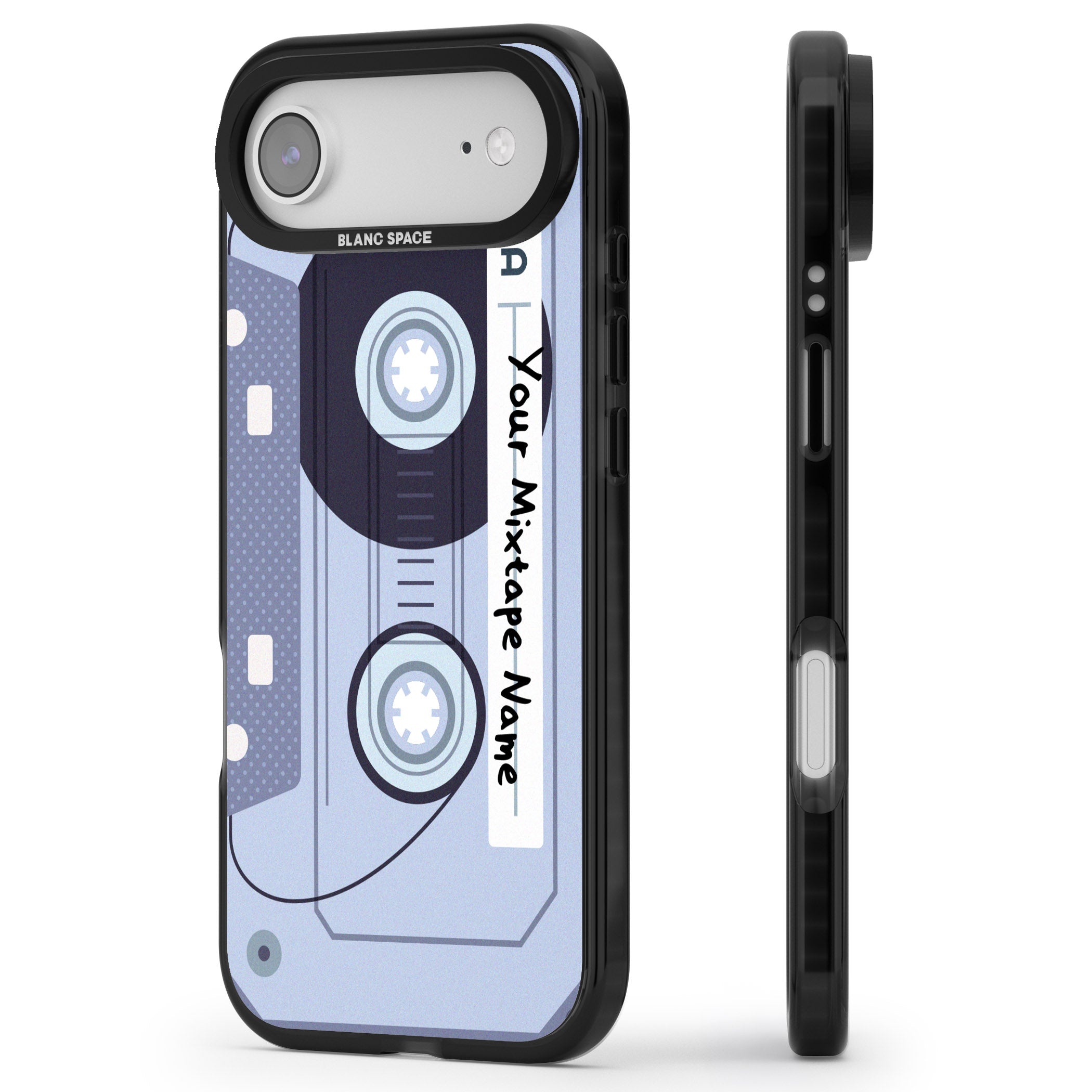 Personalised Retro Mixtape Industrial iPhone 17 Air Impact Black Phone Case Side Profile