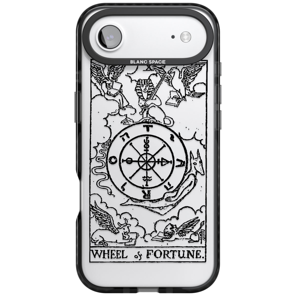 Personalised Wheel Of Fortune Tarot Transparent iPhone Air Impact Black Phone Case front