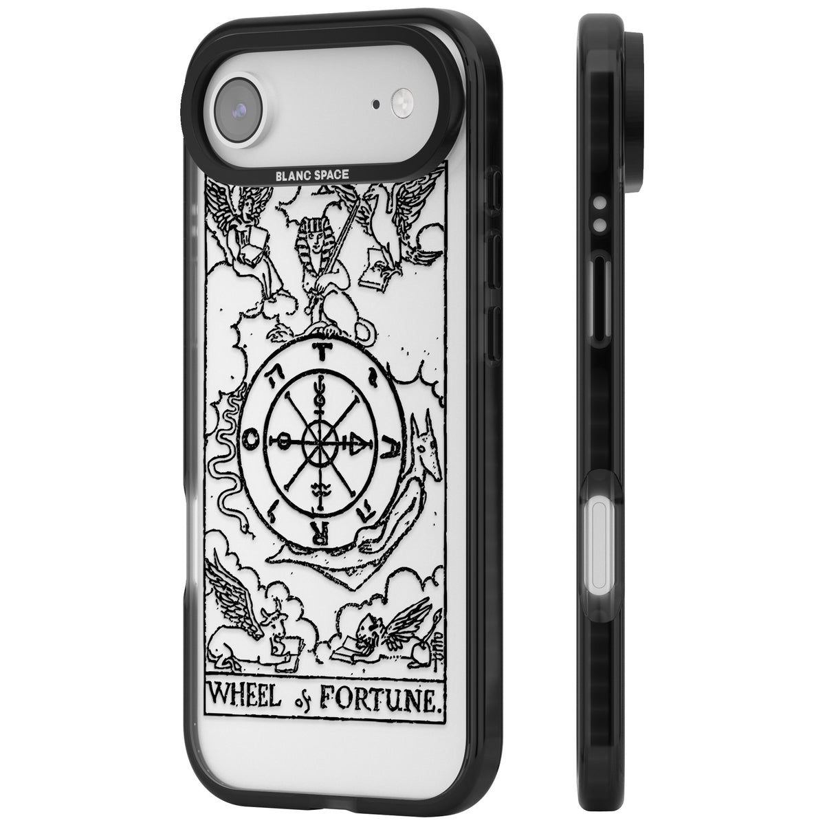 Personalised Wheel Of Fortune Tarot Transparent iPhone Air Impact Black Phone Case side