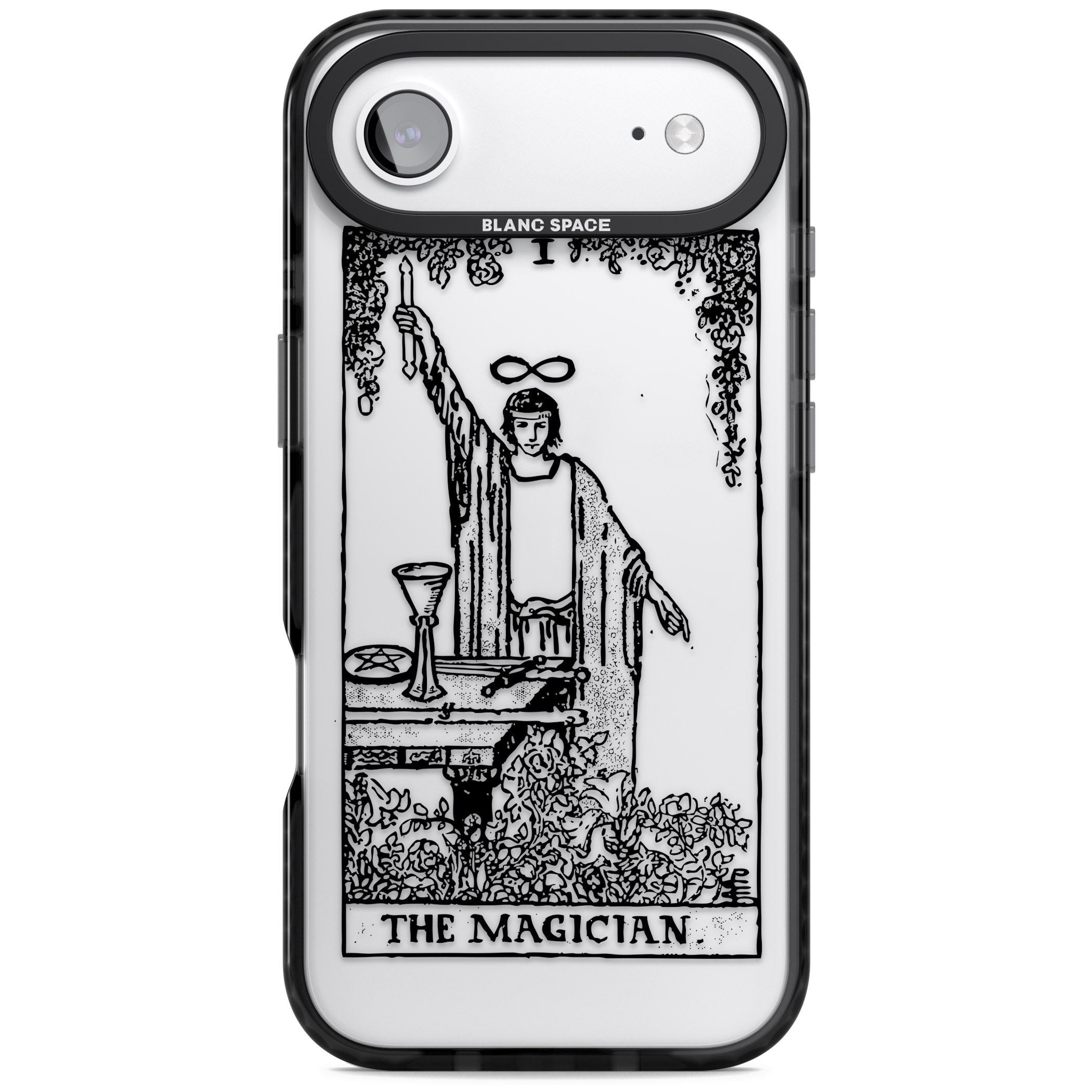Personalised The Magician Tarot Transparent iPhone 17 Air Impact Black Phone Case