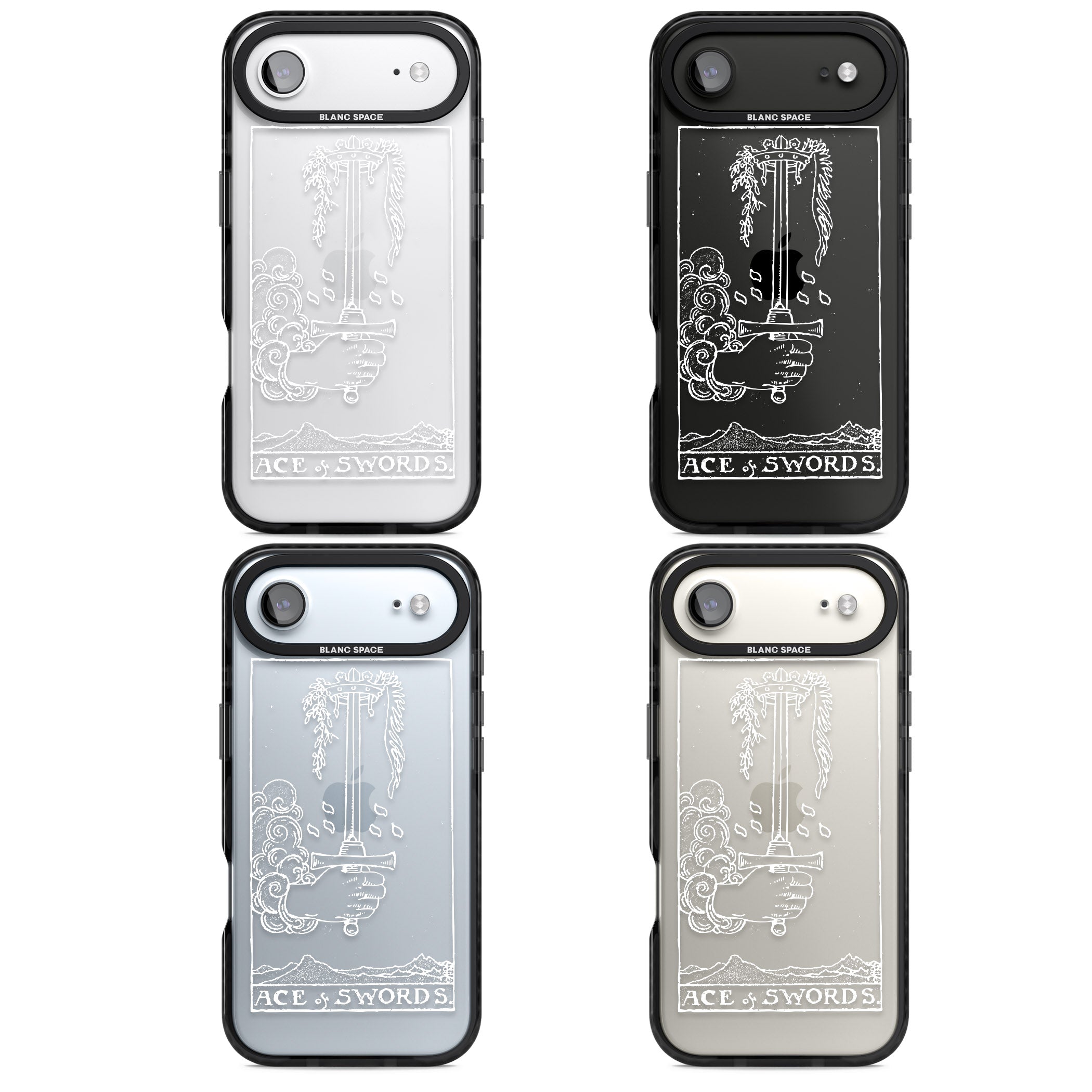 Personalised Ace Of Swords Tarot Card (White) iPhone 17 Air Impact Black Phone Case APT Impact Protection