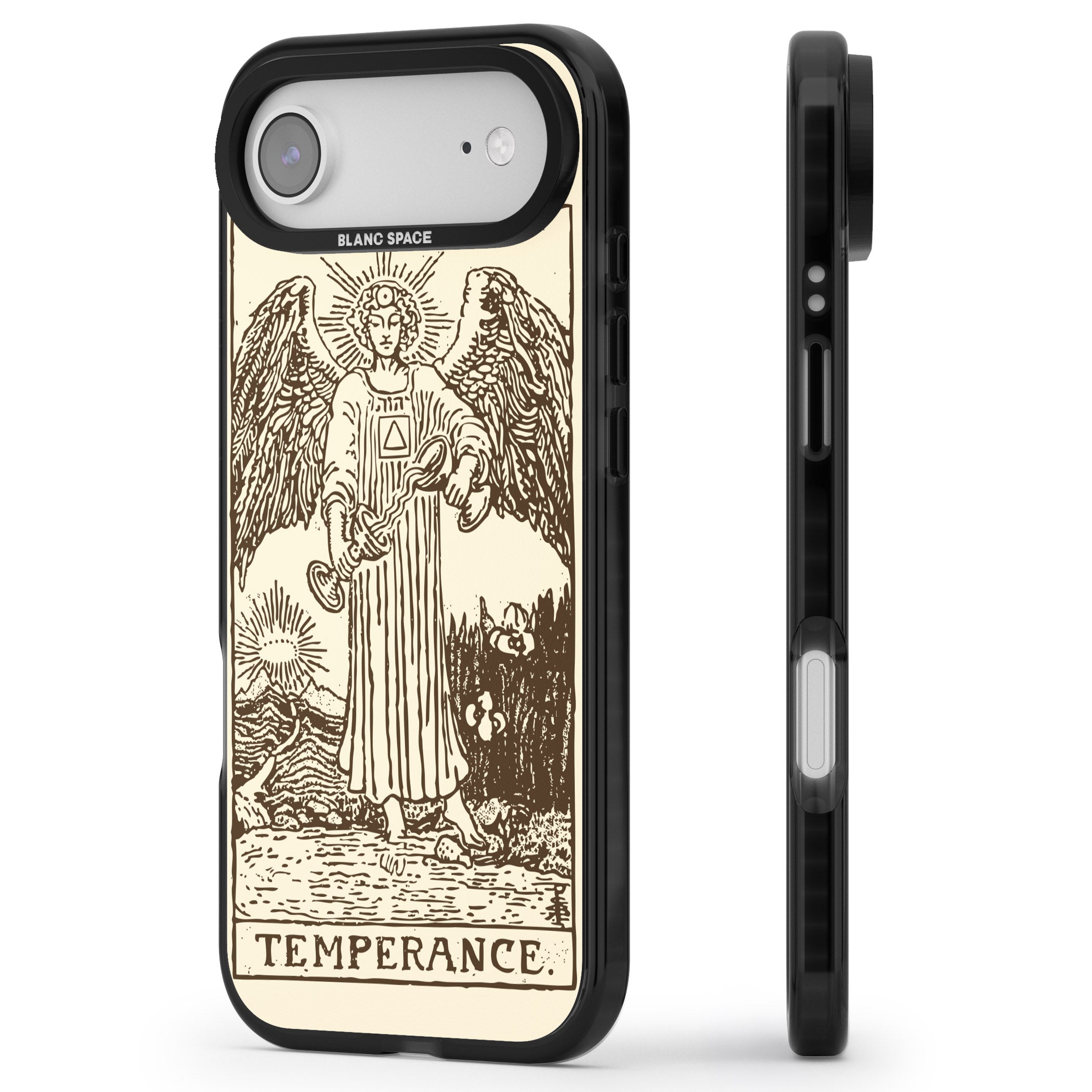 Personalised Temperance Tarot Card (Cream) iPhone 17 Air Impact Black Phone Case Side Profile