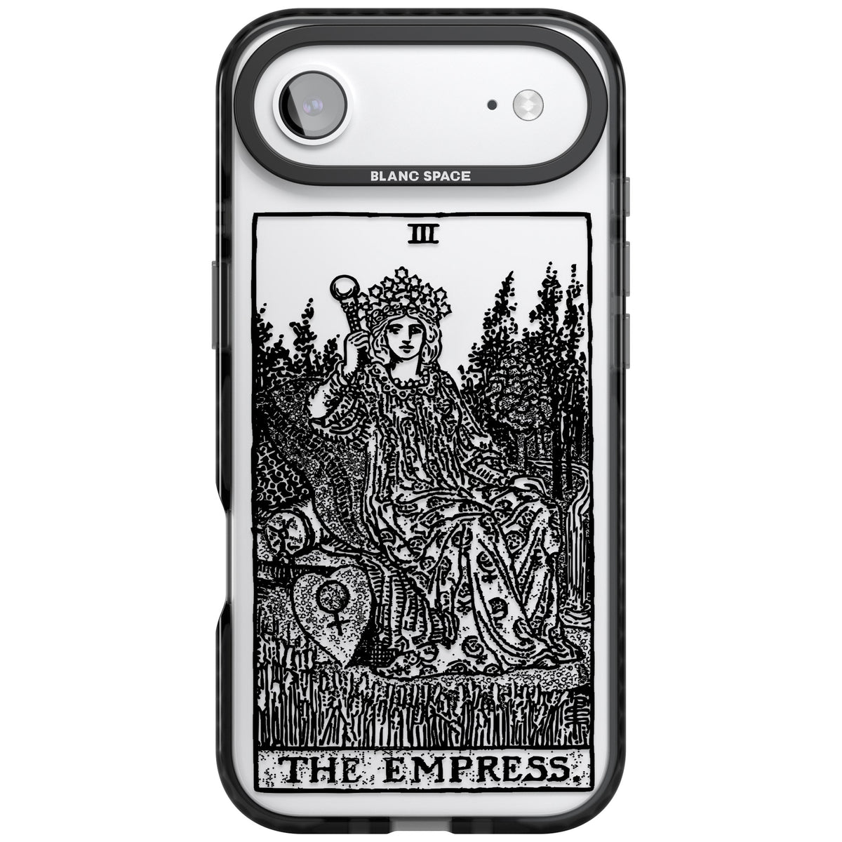 Personalised The Empress Tarot Card (Clear) iPhone Air Impact Black Phone Case front