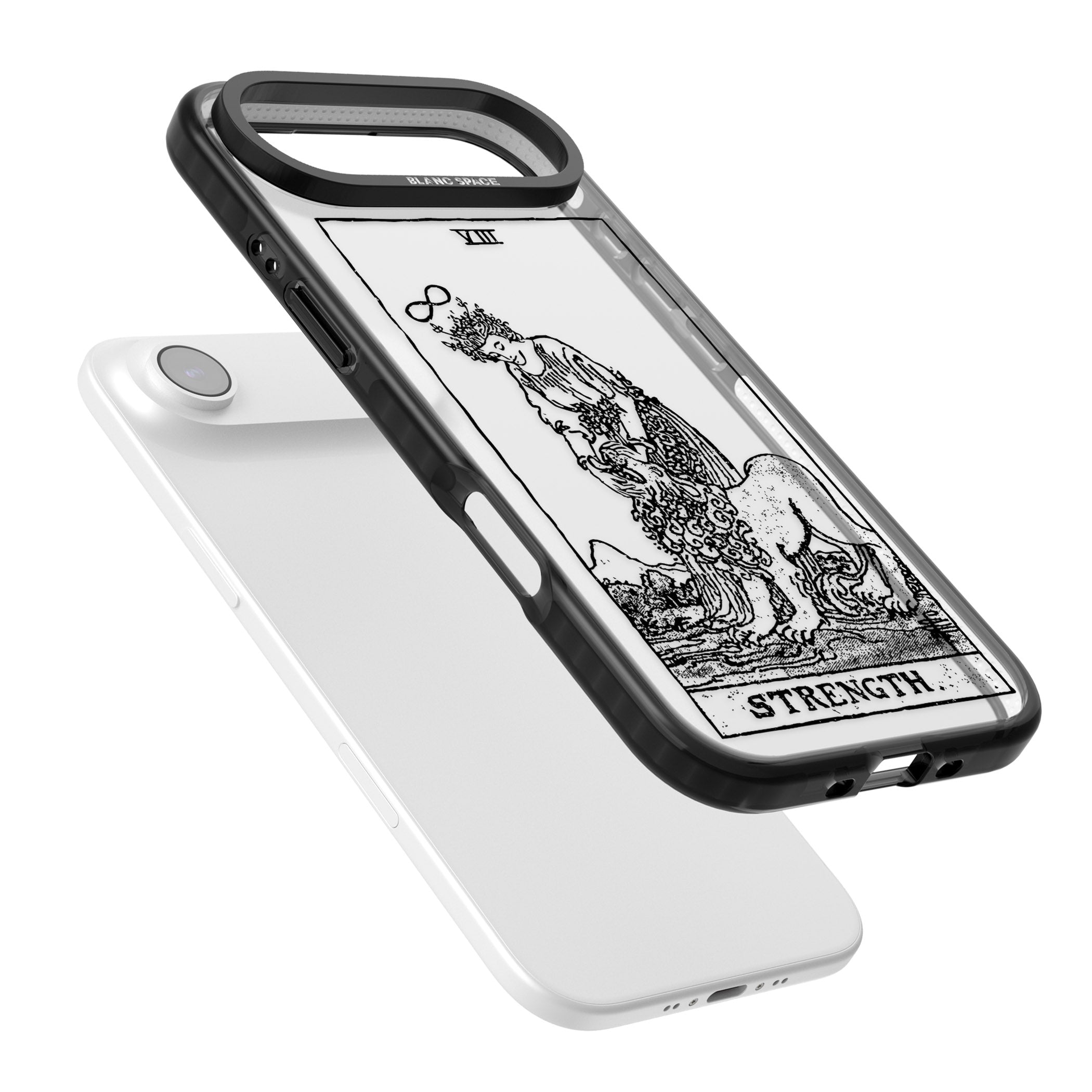 Personalised Strength Tarot Card (Clear) iPhone 17 Air Impact Black Phone Case Colours