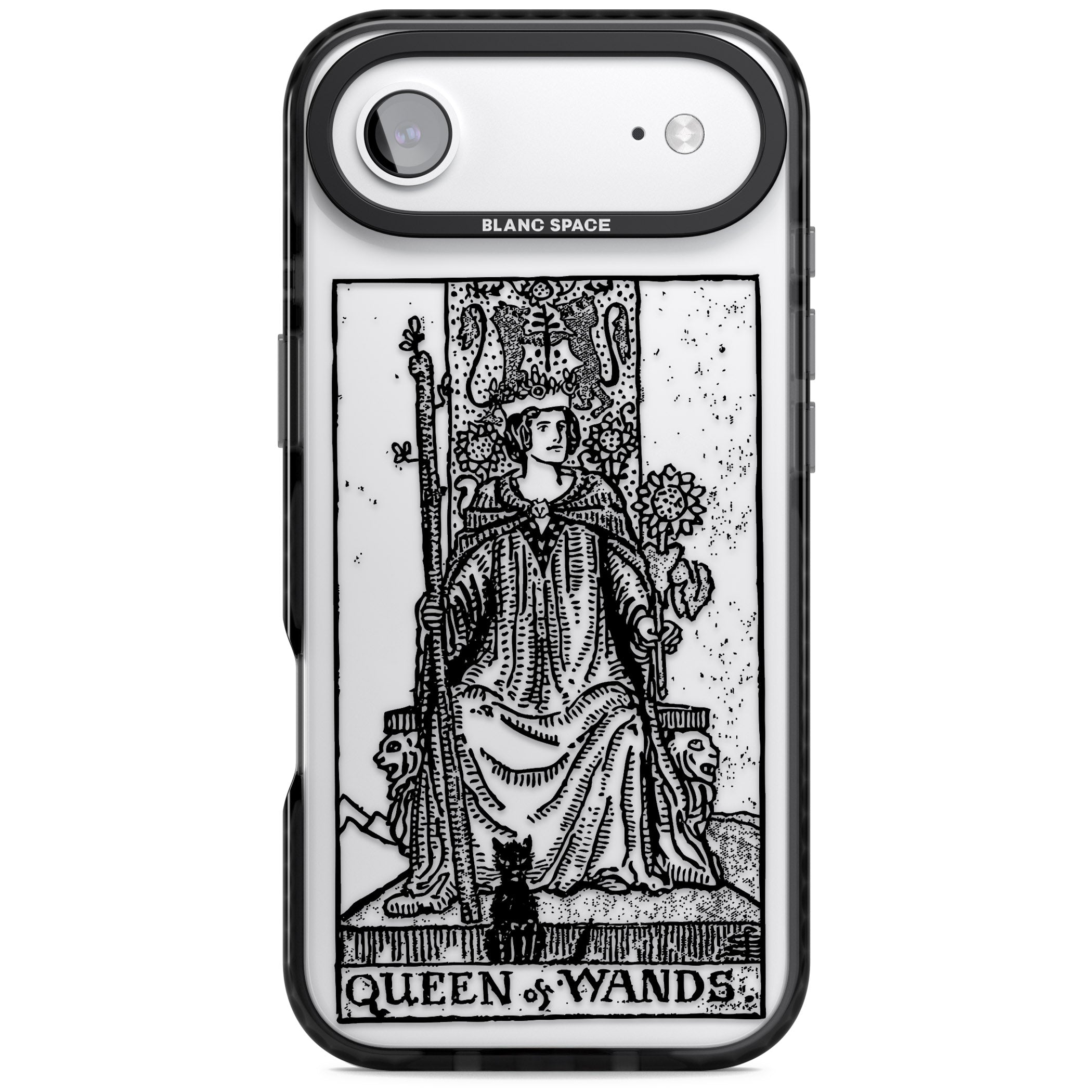 Personalised Queen Of Wands Tarot Card (Clear) iPhone 17 Air Impact Black Phone Case