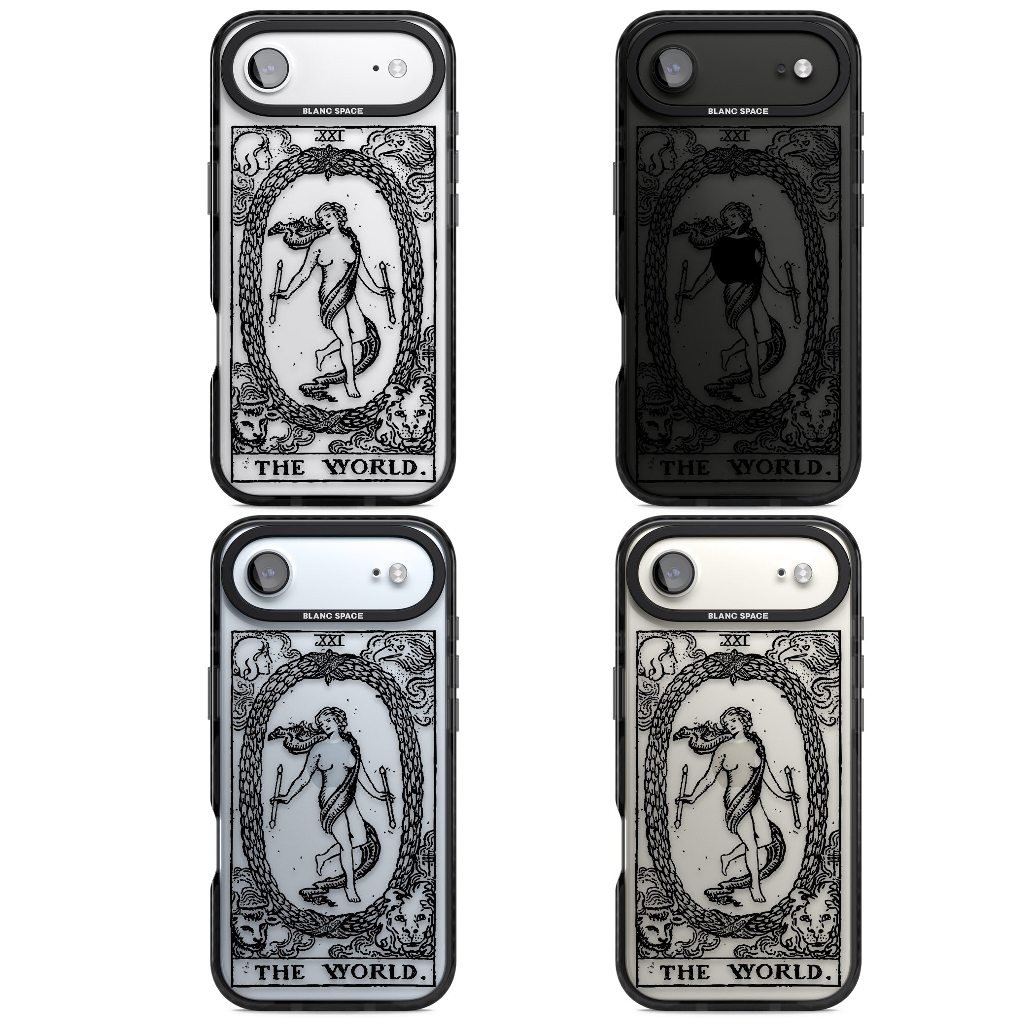 Personalised The World Tarot Card (Clear) iPhone 17 Air Impact Black Phone Case APT Impact Protection