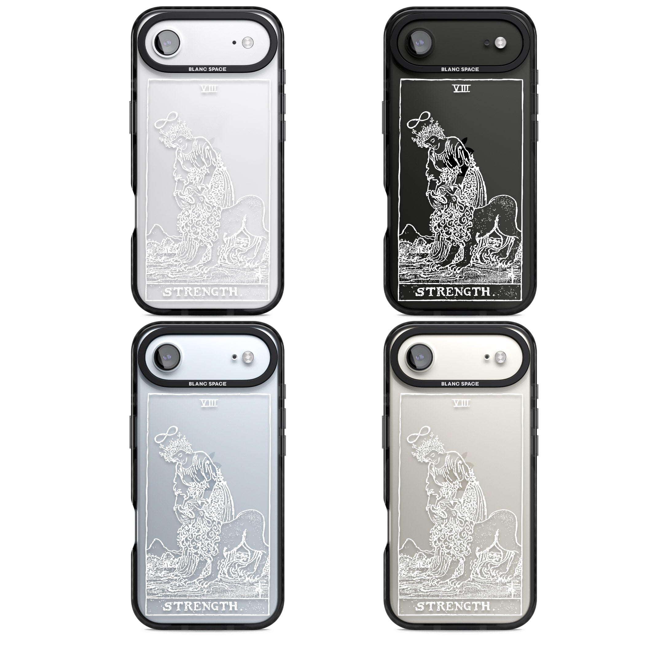 Personalised Strength Tarot Card (White) iPhone 17 Air Impact Black Phone Case APT Impact Protection