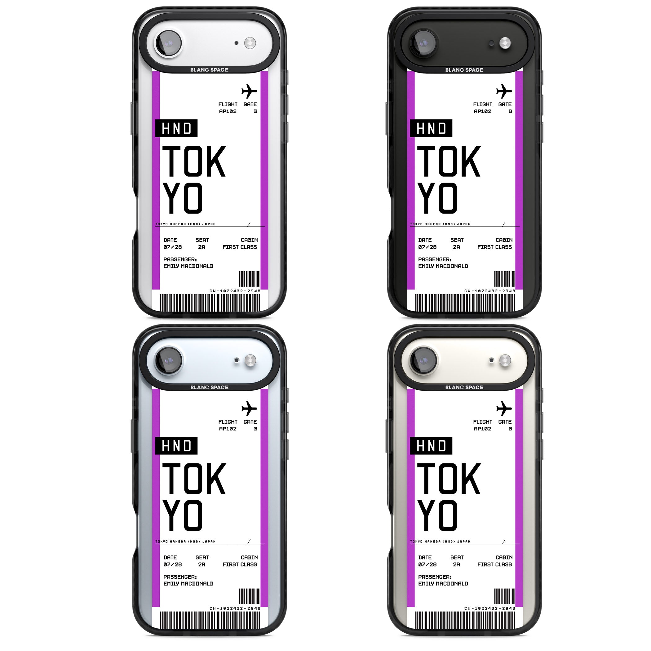 Personalised Tokyo Boarding Pass iPhone 17 Air Impact Black Phone Case APT Impact Protection