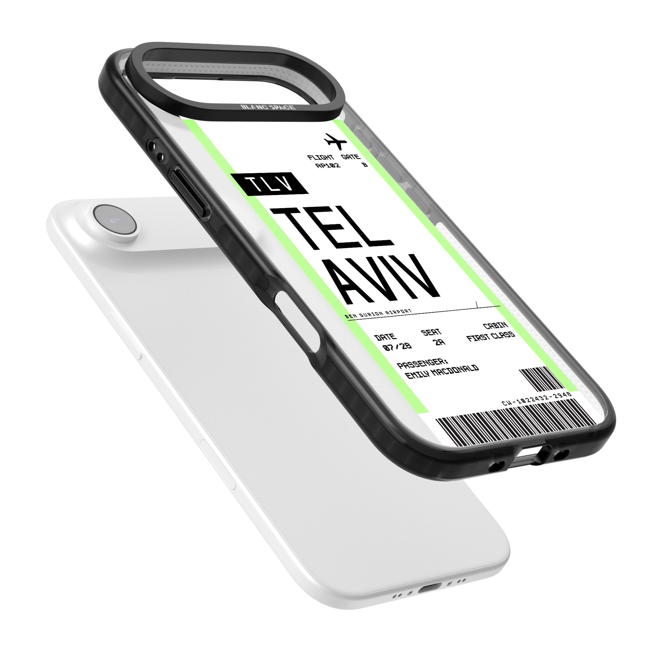 Personalised Tel Aviv Boarding Pass iPhone 17 Air Impact Black Phone Case Colours