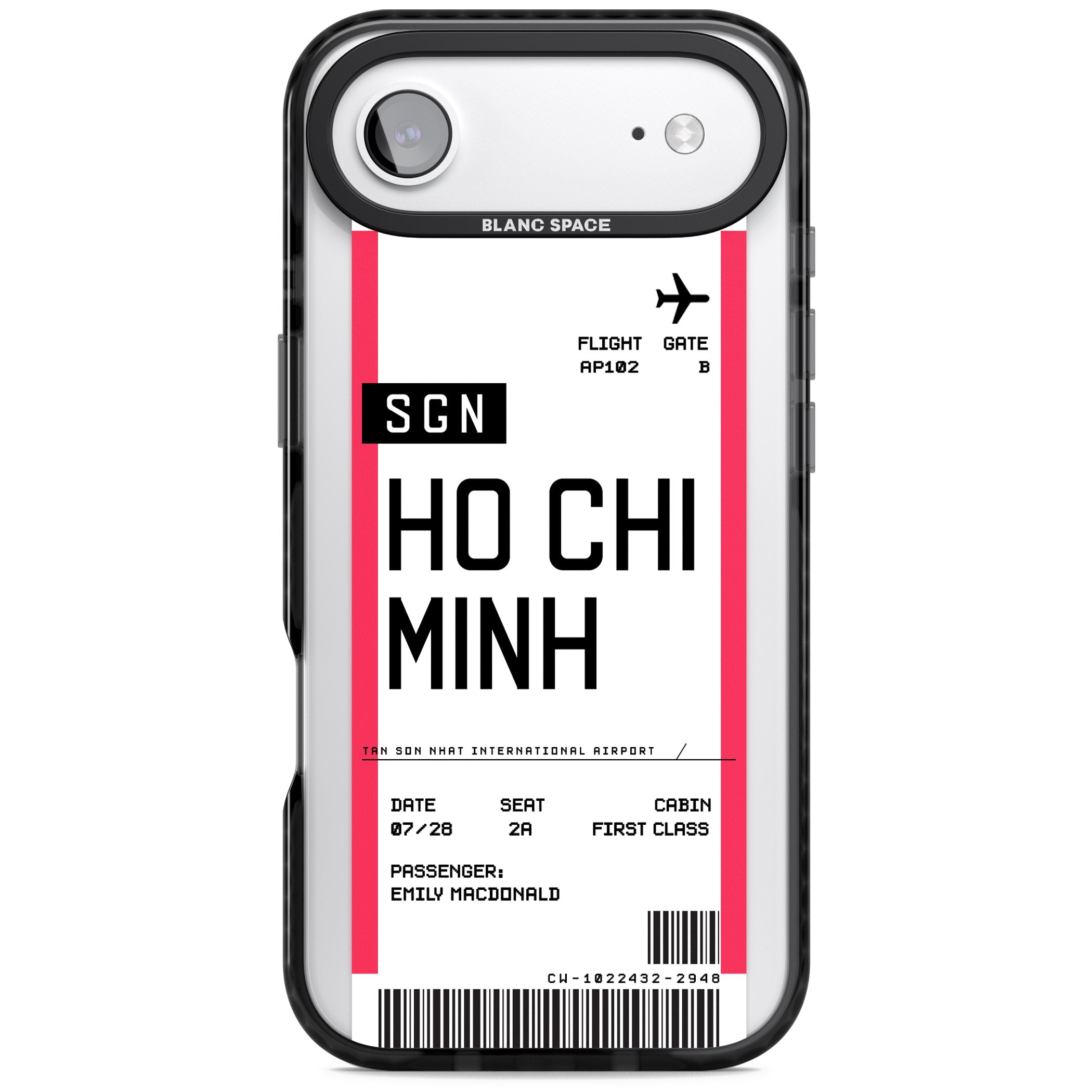 Personalised Ho Chi Minh Boarding Pass iPhone 17 Air Impact Black Phone Case