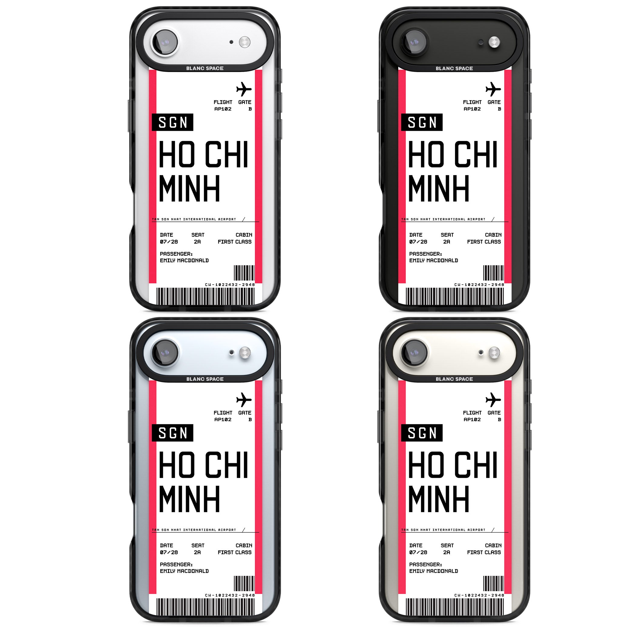 Personalised Ho Chi Minh Boarding Pass iPhone 17 Air Impact Black Phone Case APT Impact Protection