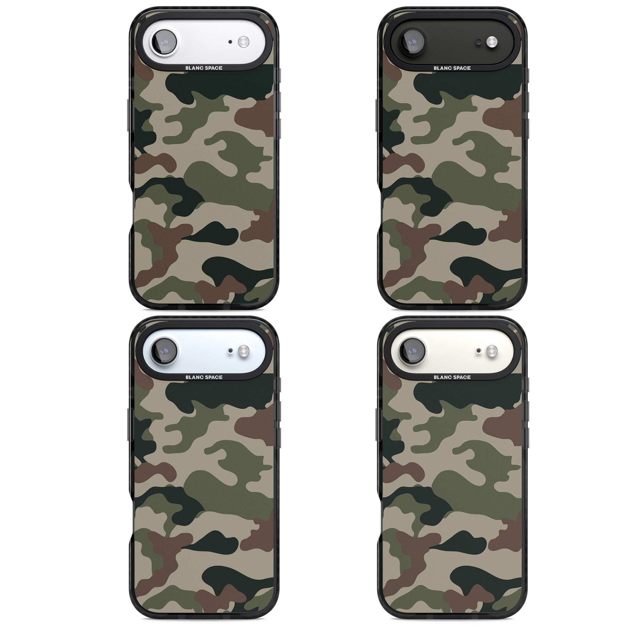 Green And Brown Camo iPhone 17 Air Impact Black Phone Case APT Impact Protection