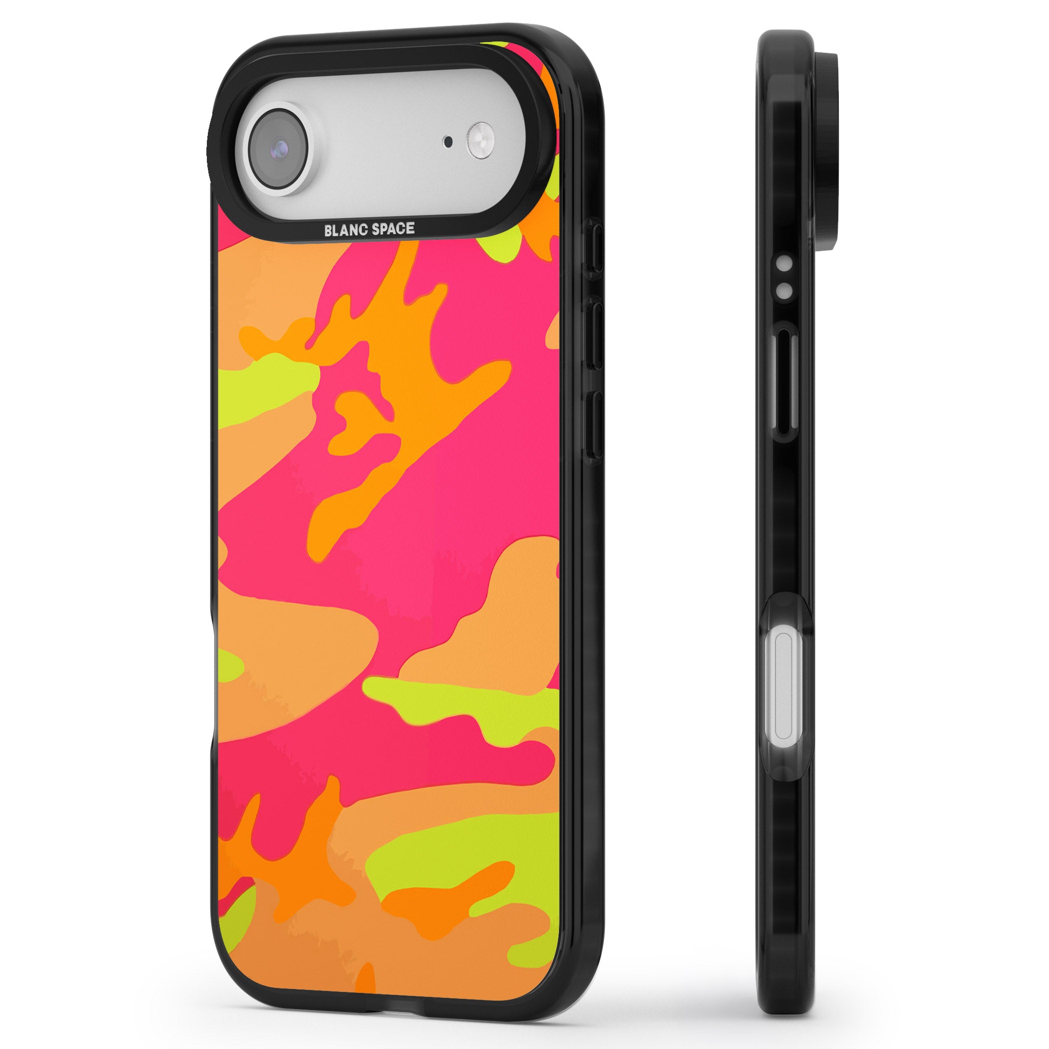 Neon Camo iPhone 17 Air Impact Black Phone Case Side Profile
