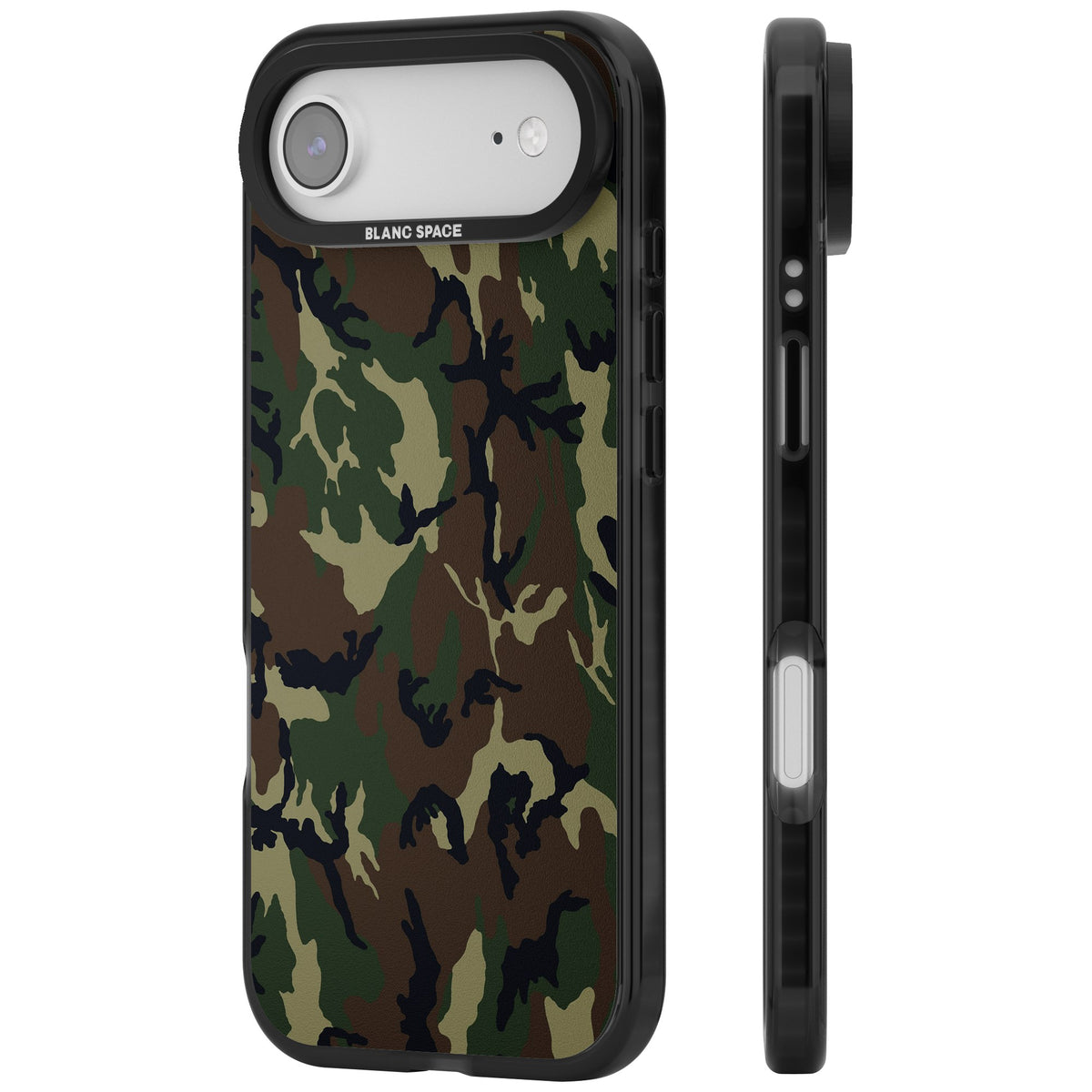 Forest Green Camo iPhone Air Impact Black Phone Case side