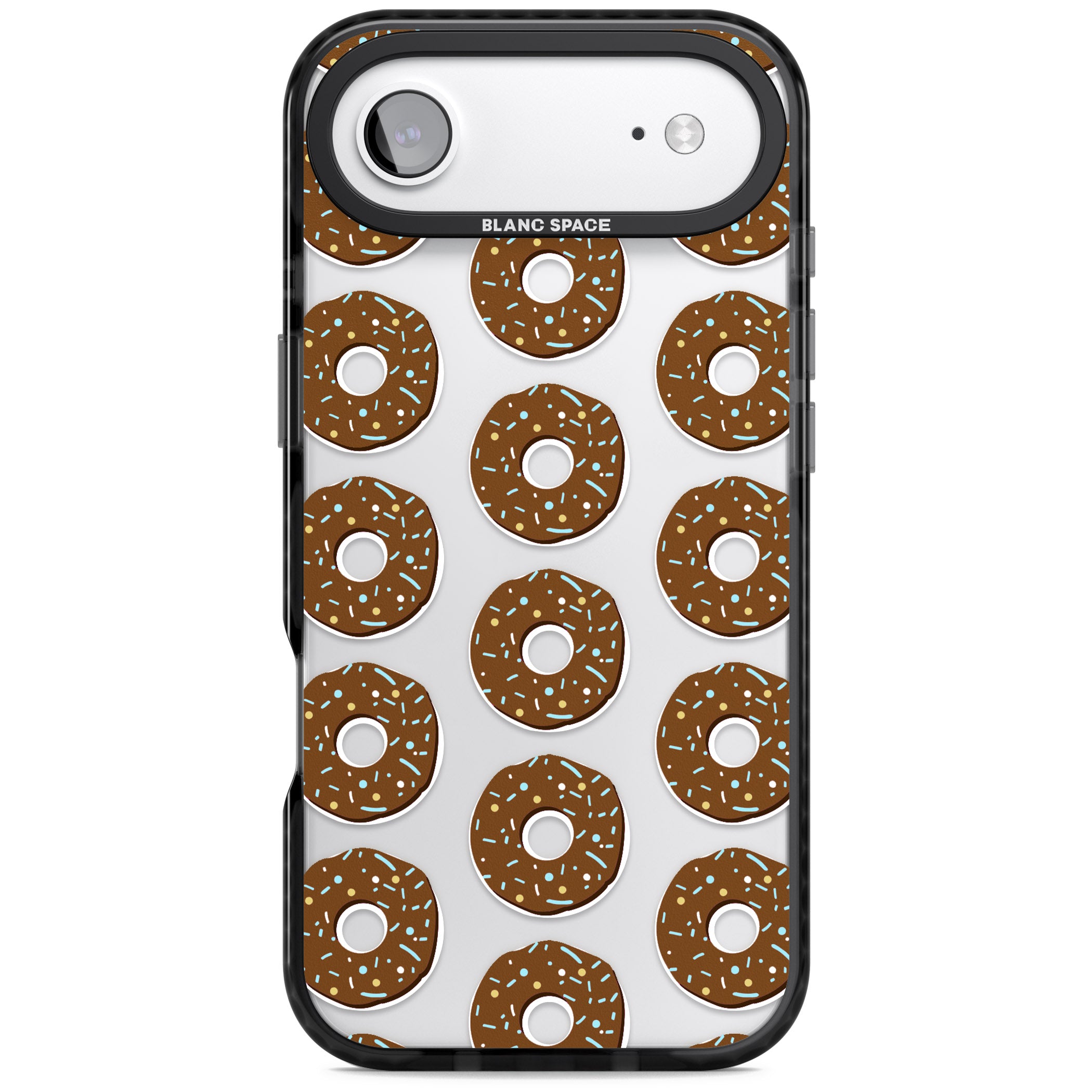 Chocolate Donut Pattern iPhone 17 Air Impact Black Phone Case