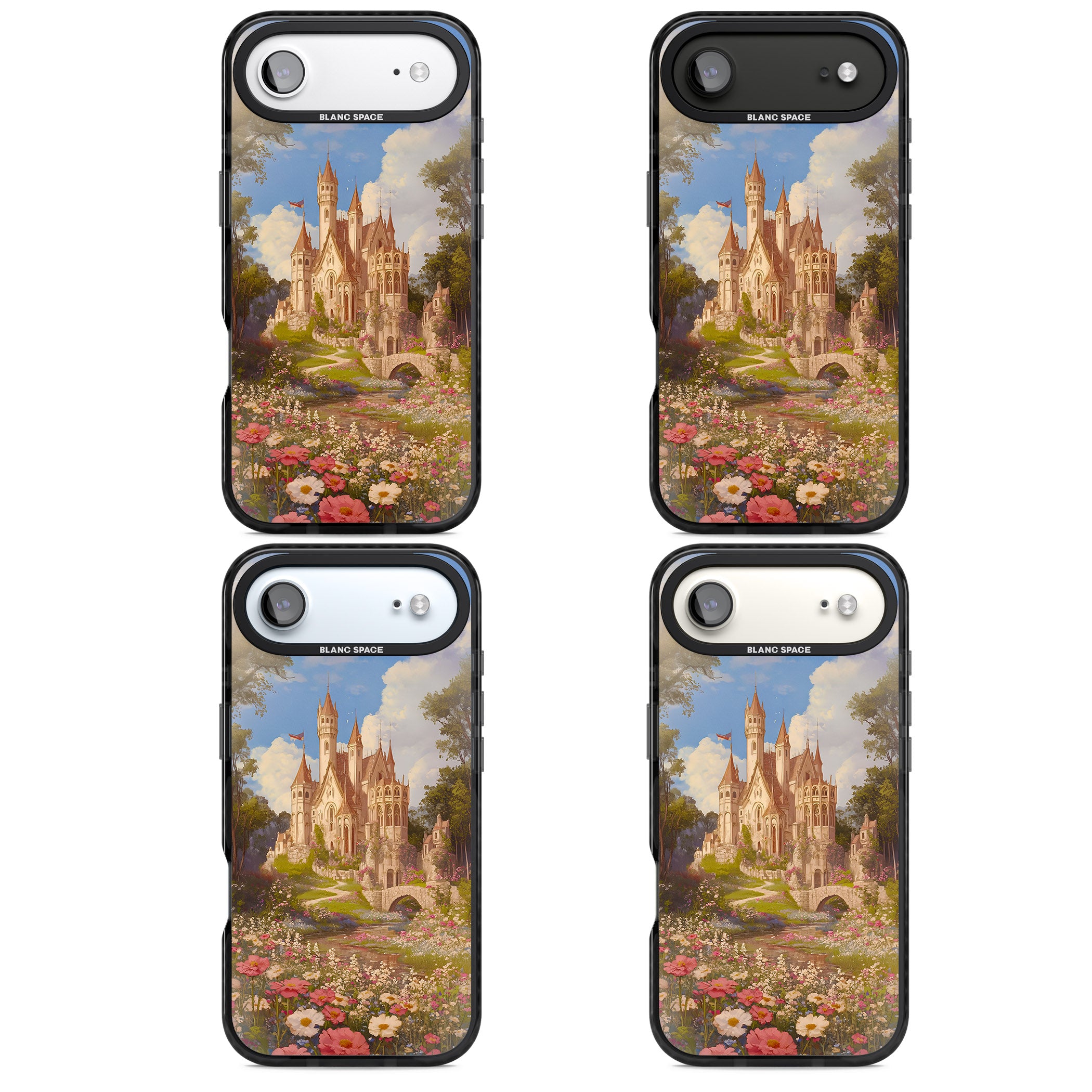 Castle Flower Fields iPhone 17 Air Impact Black Phone Case APT Impact Protection