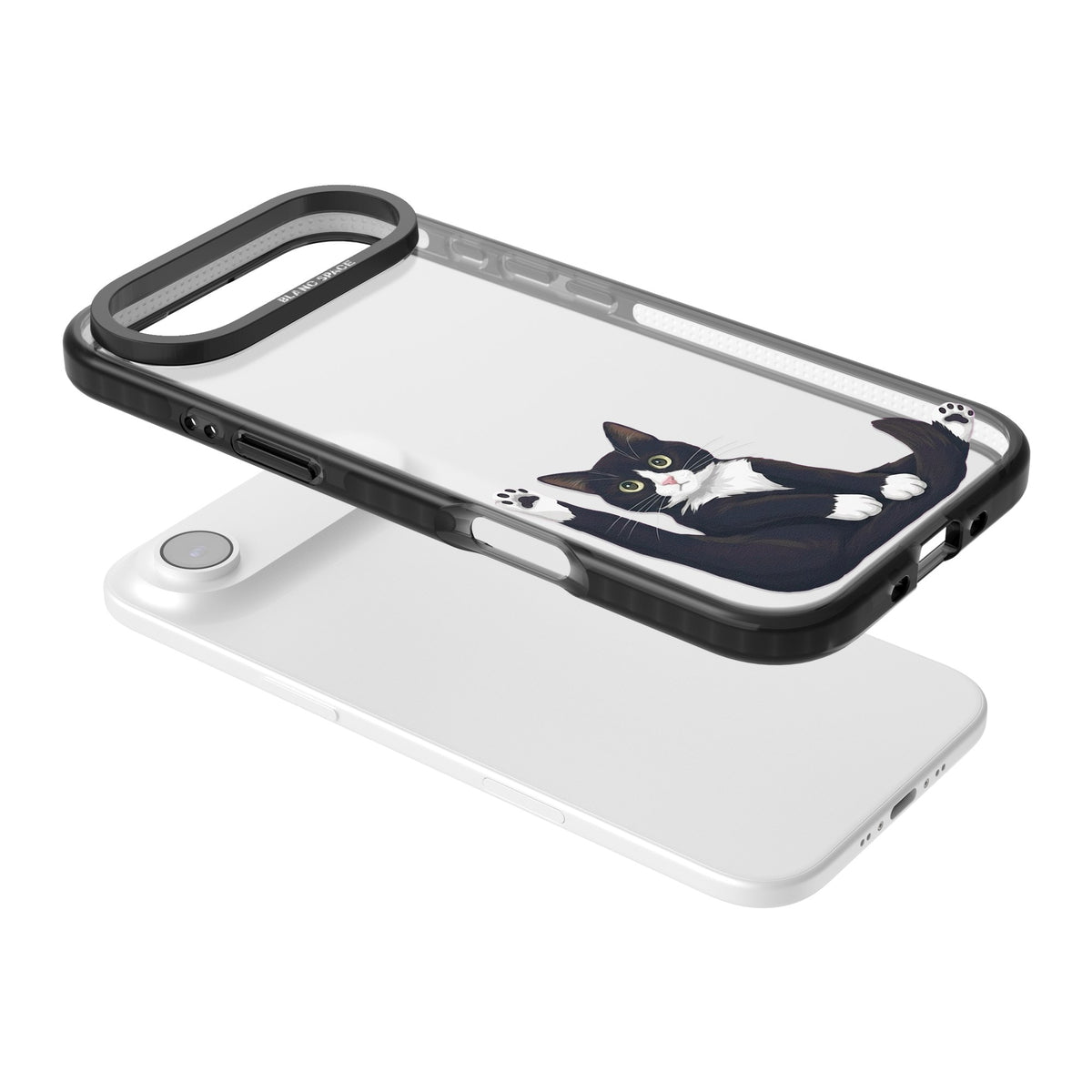 Mid-Groom Cat iPhone Air Impact Black Phone Case angled