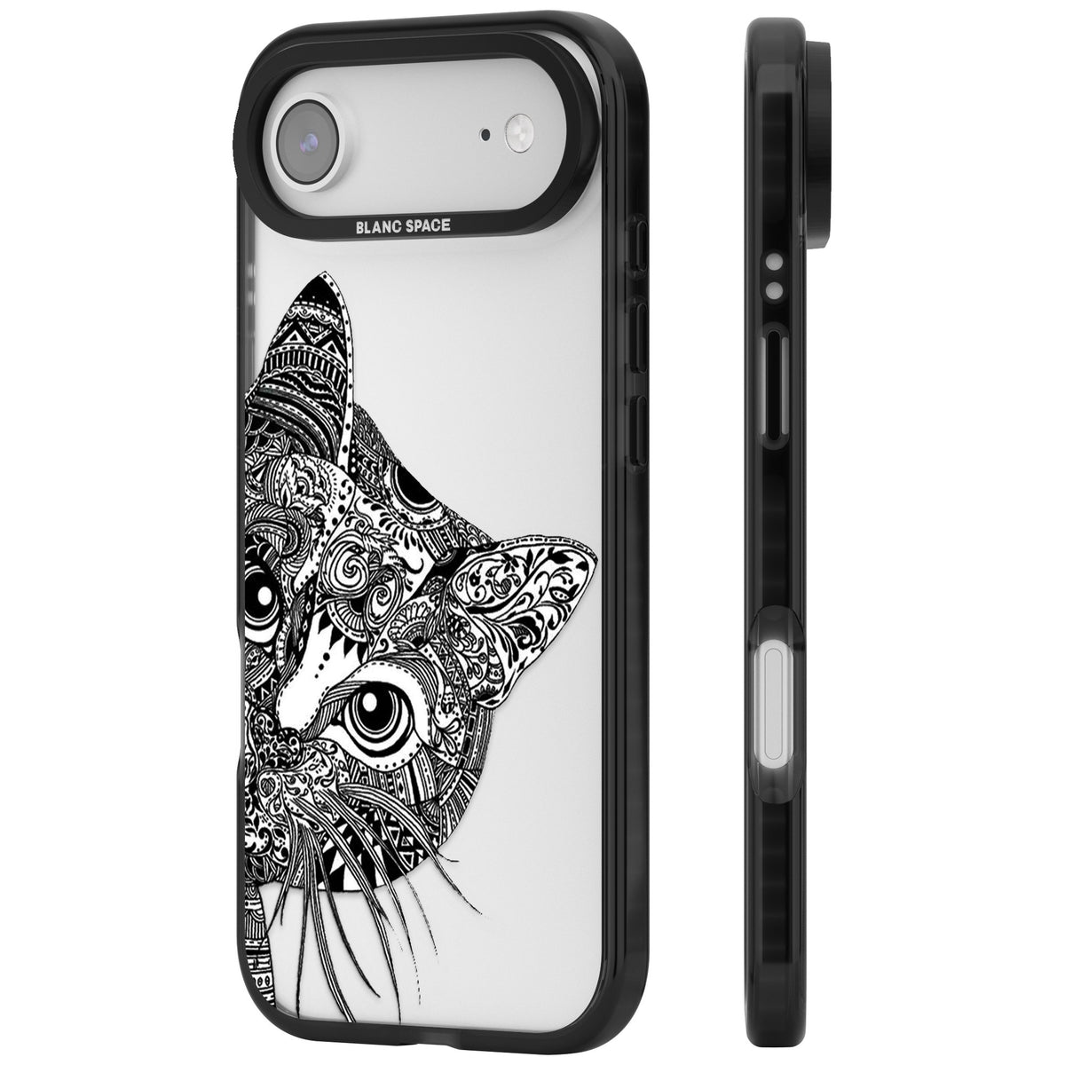 Henna Cat iPhone Air Impact Black Phone Case side