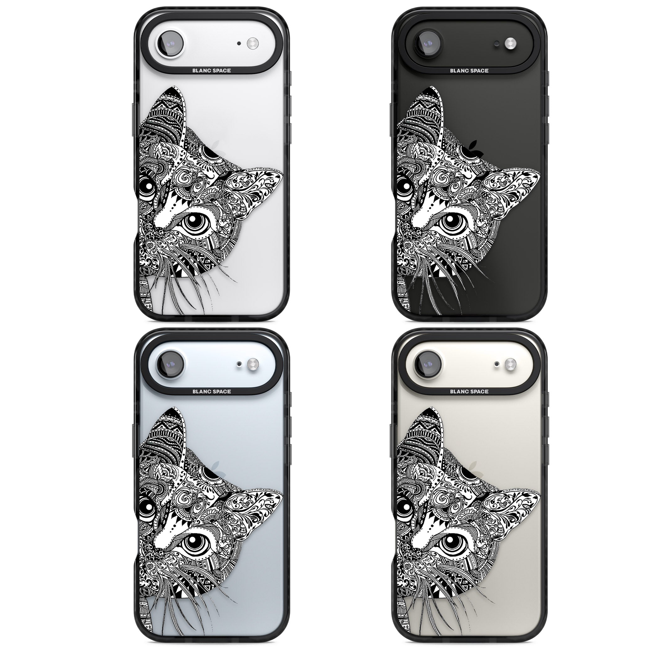 Henna Cat iPhone 17 Air Impact Black Phone Case APT Impact Protection