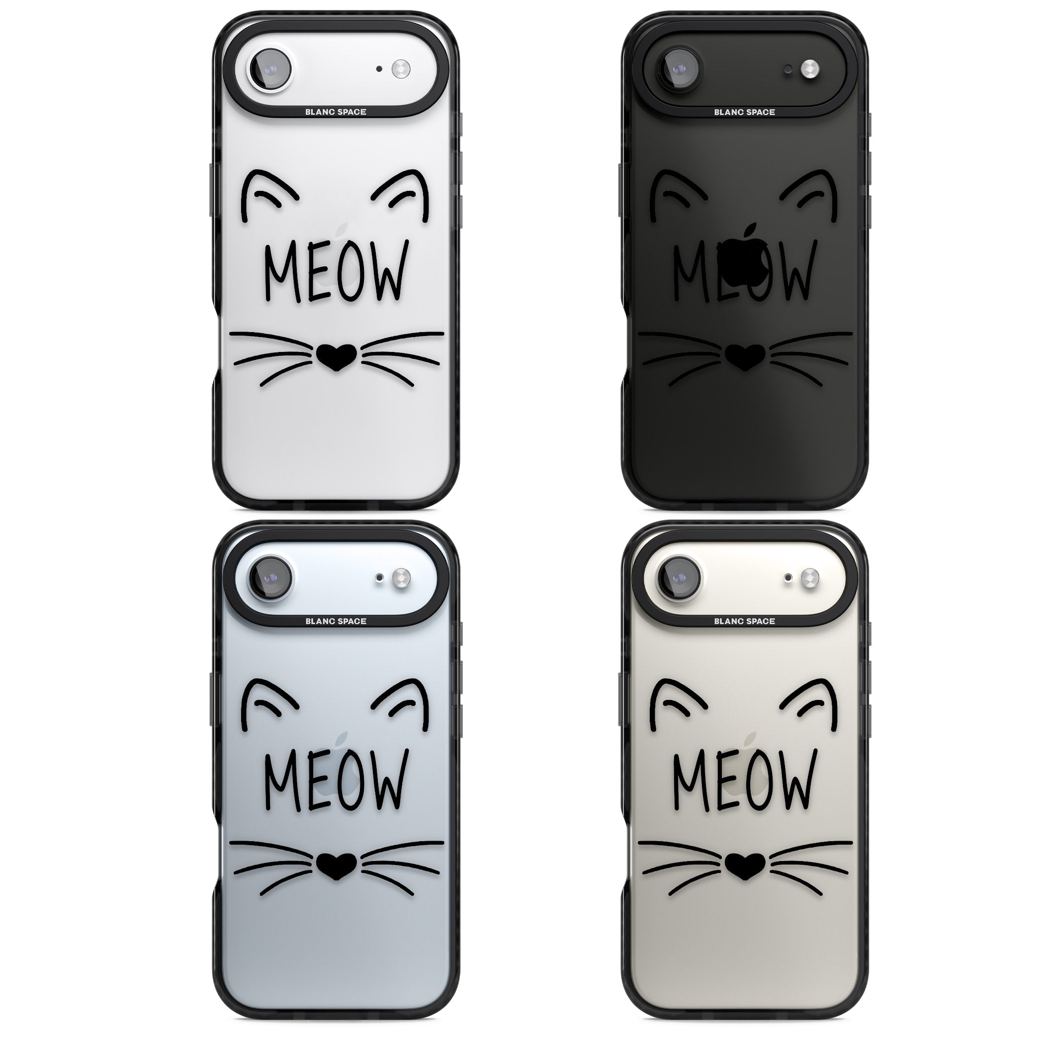 Cat Whiskers iPhone 17 Air Impact Black Phone Case APT Impact Protection