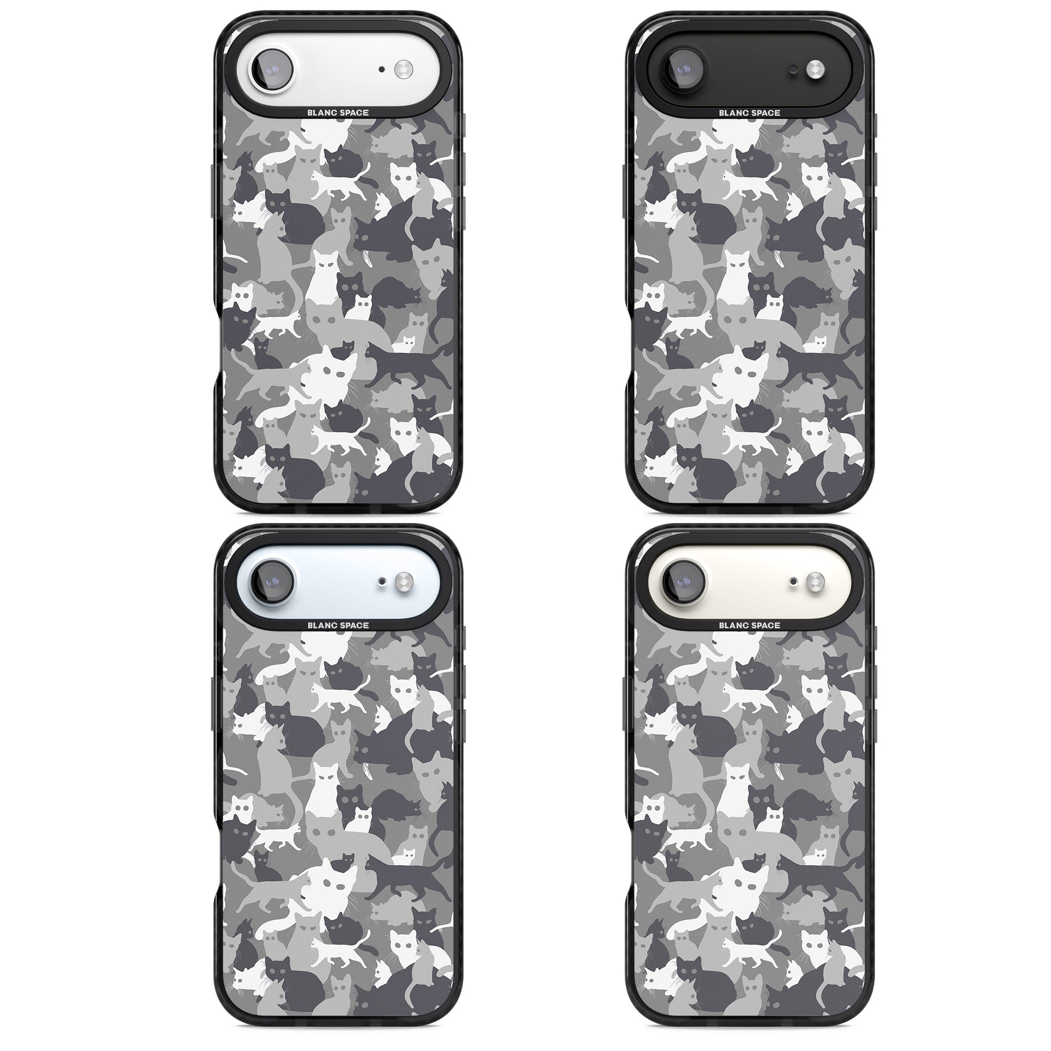 Dark Grey Cat Camouflage iPhone 17 Air Impact Black Phone Case APT Impact Protection