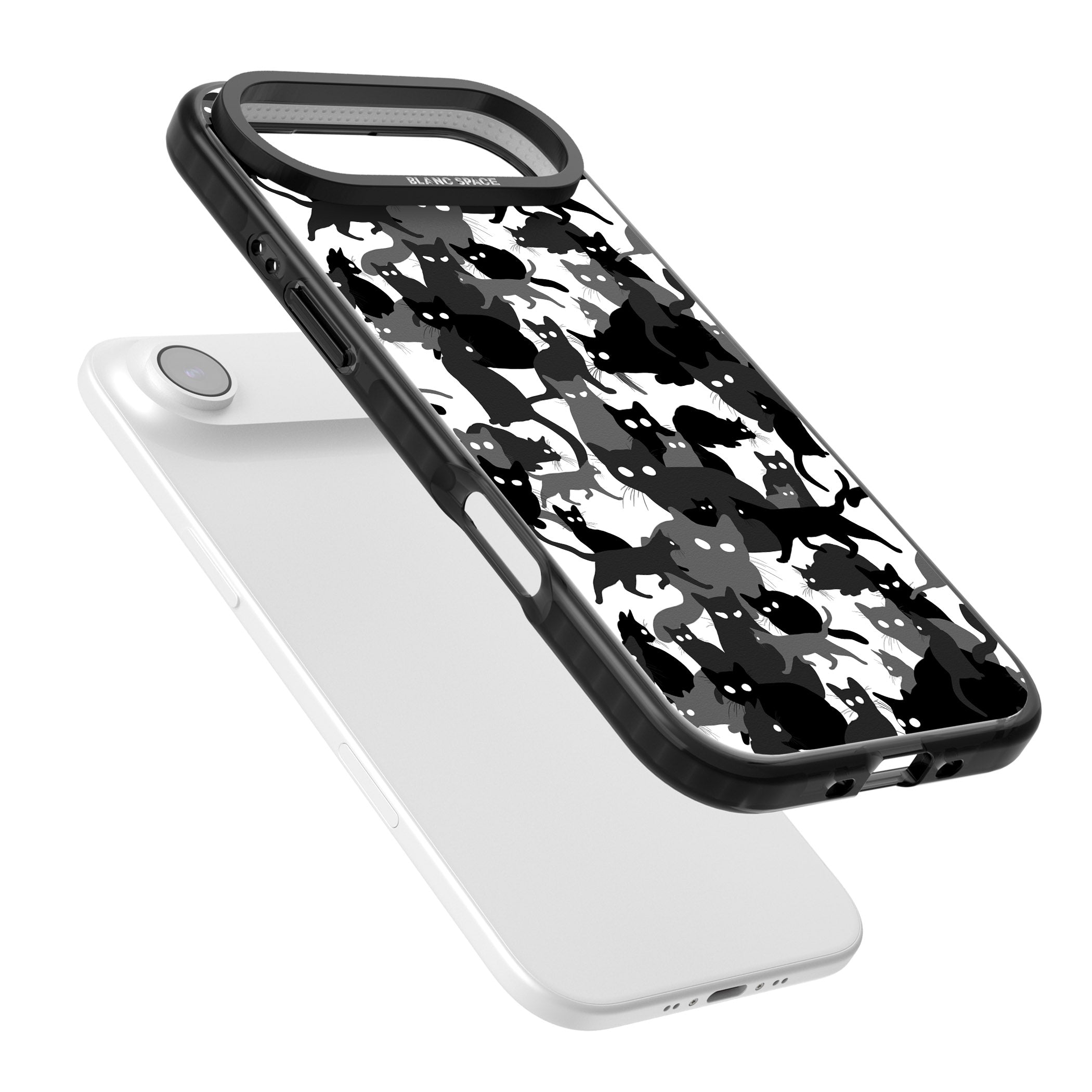 Black & White Cat Camouflage iPhone 17 Air Impact Black Phone Case Colours