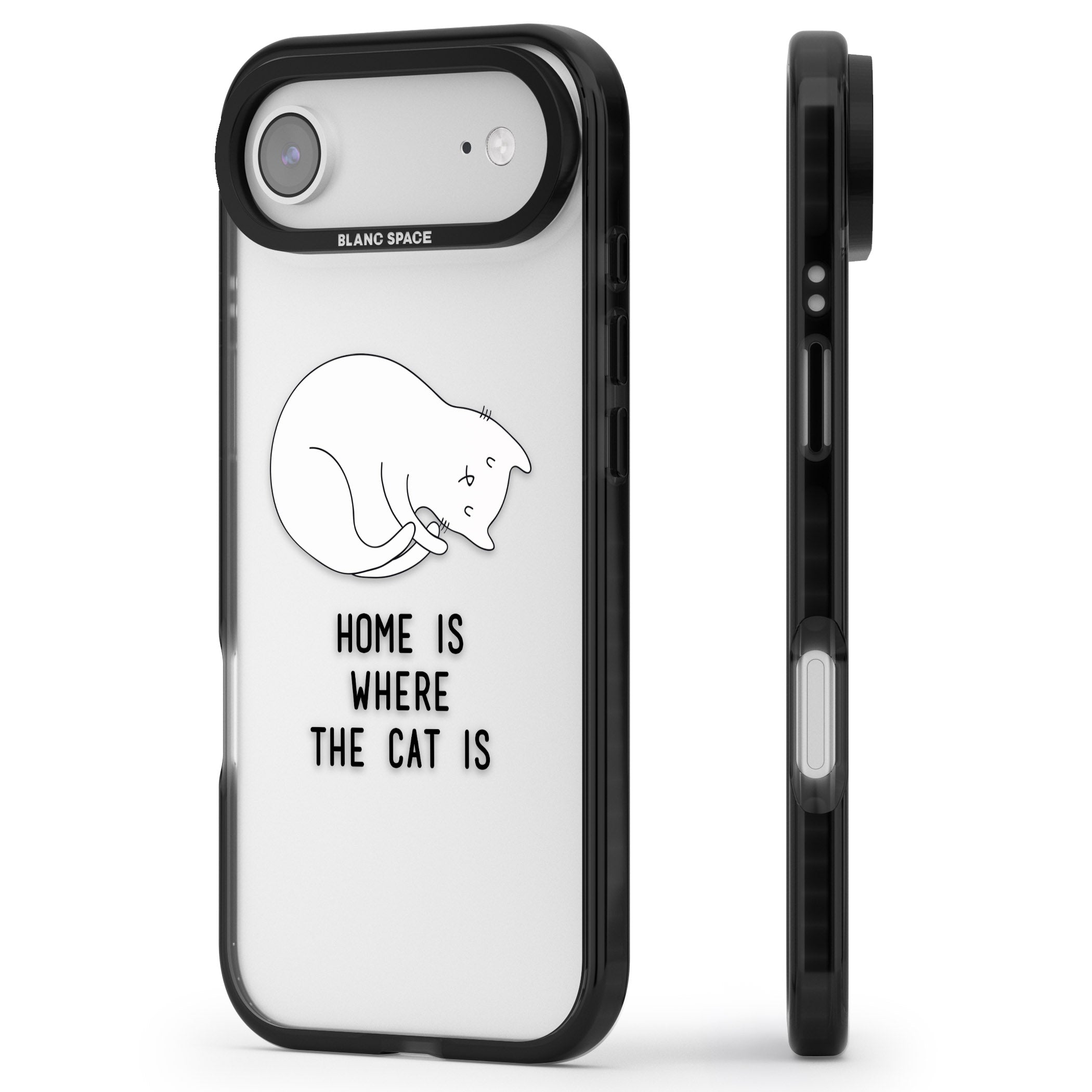 Home Is Where The Cat Is iPhone 17 Air Impact Black Phone Case Side Profile