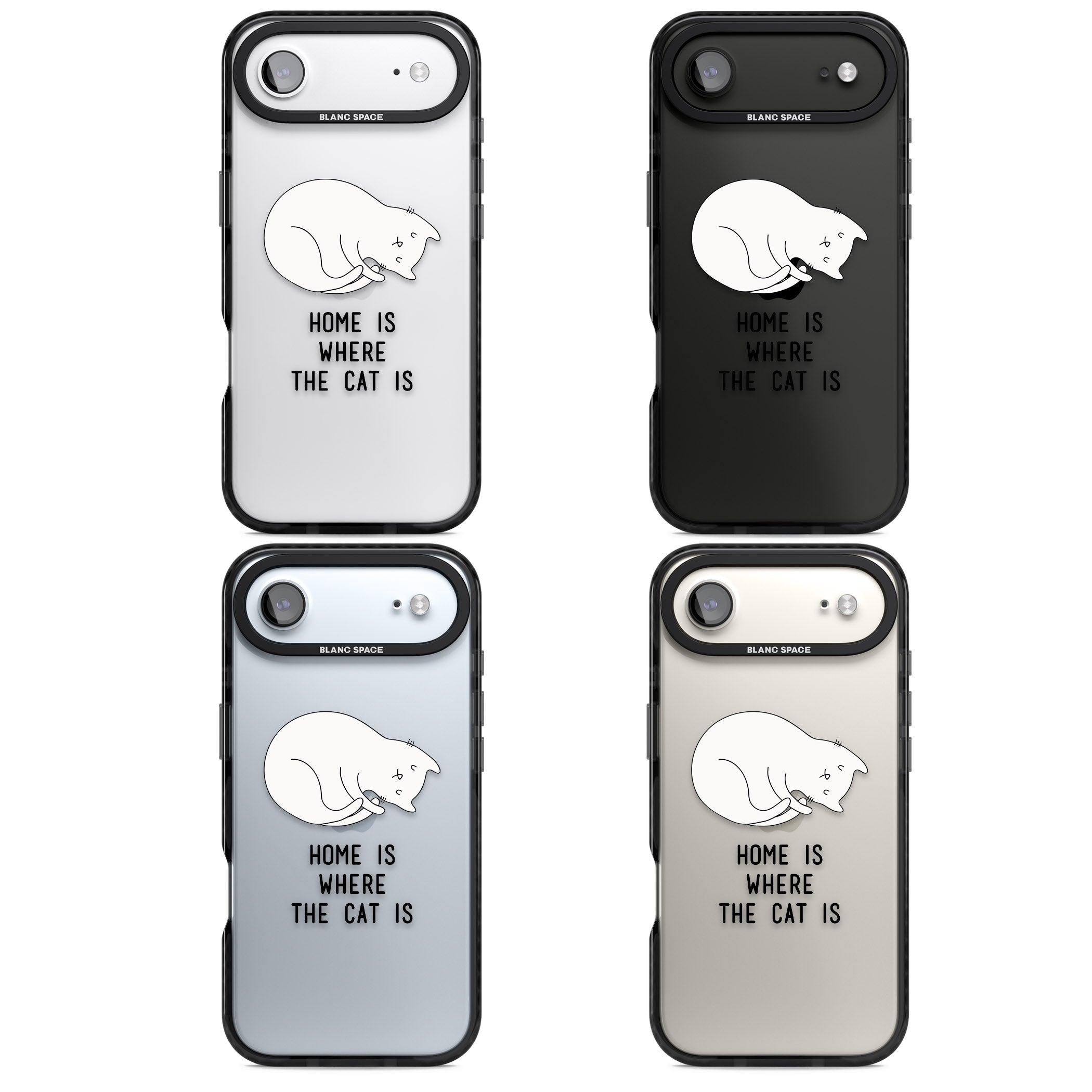 Home Is Where The Cat Is iPhone 17 Air Impact Black Phone Case APT Impact Protection