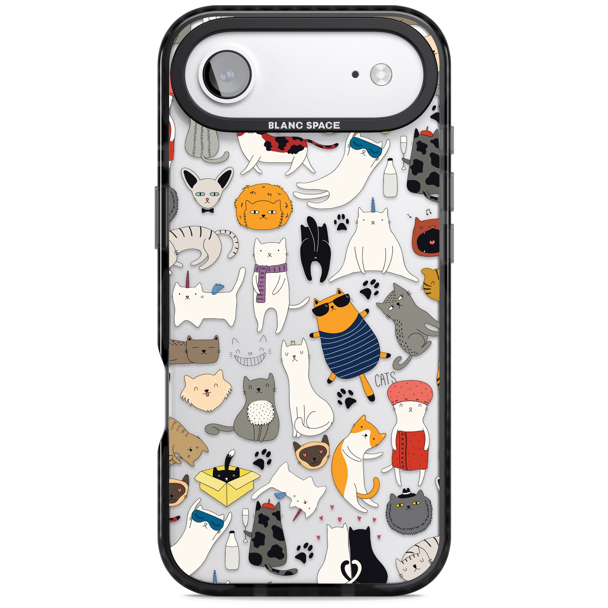 Cartoon Cat Collage iPhone 17 Air Impact Black Phone Case