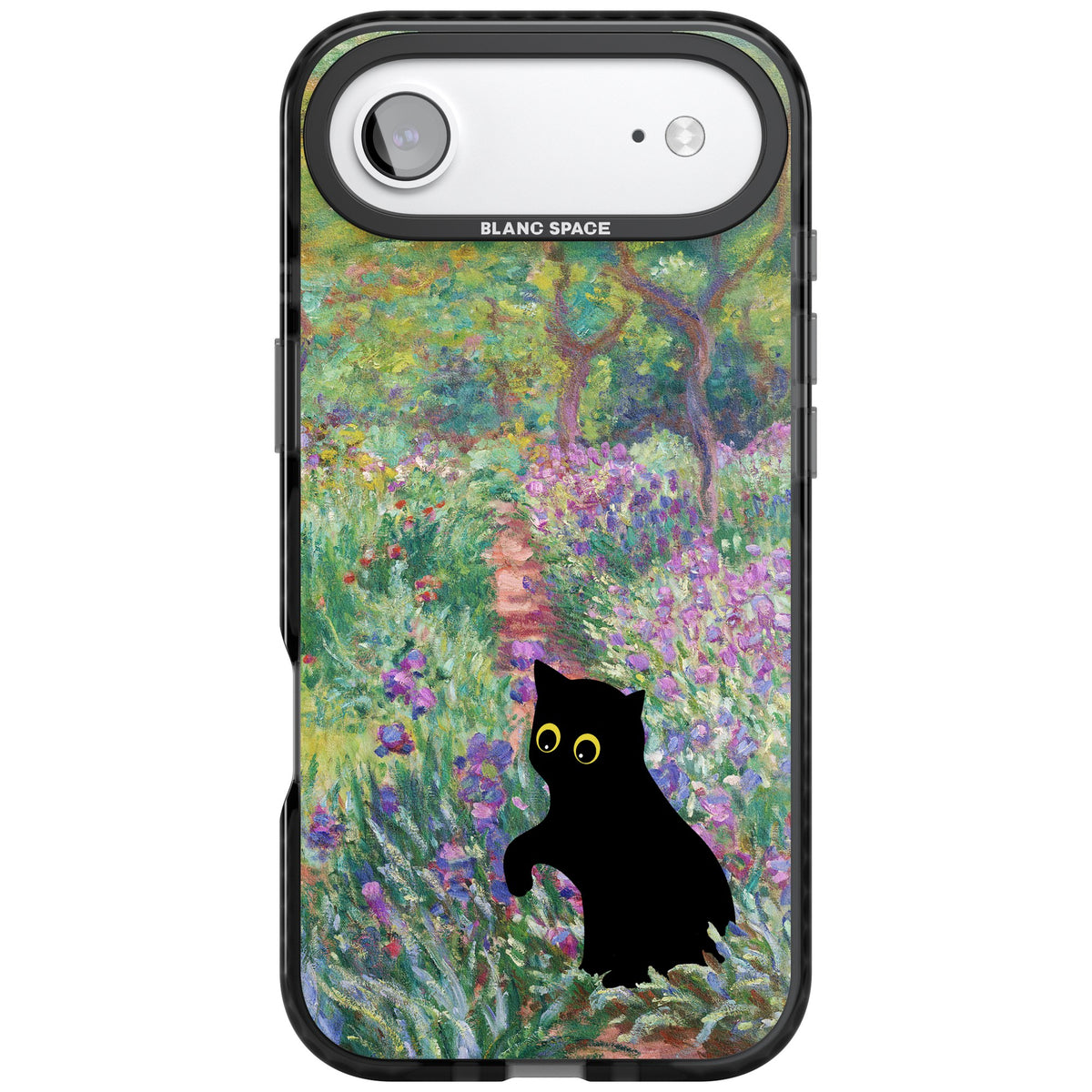 Cat in Monet's Giverny Garden iPhone Air Impact Black Phone Case front