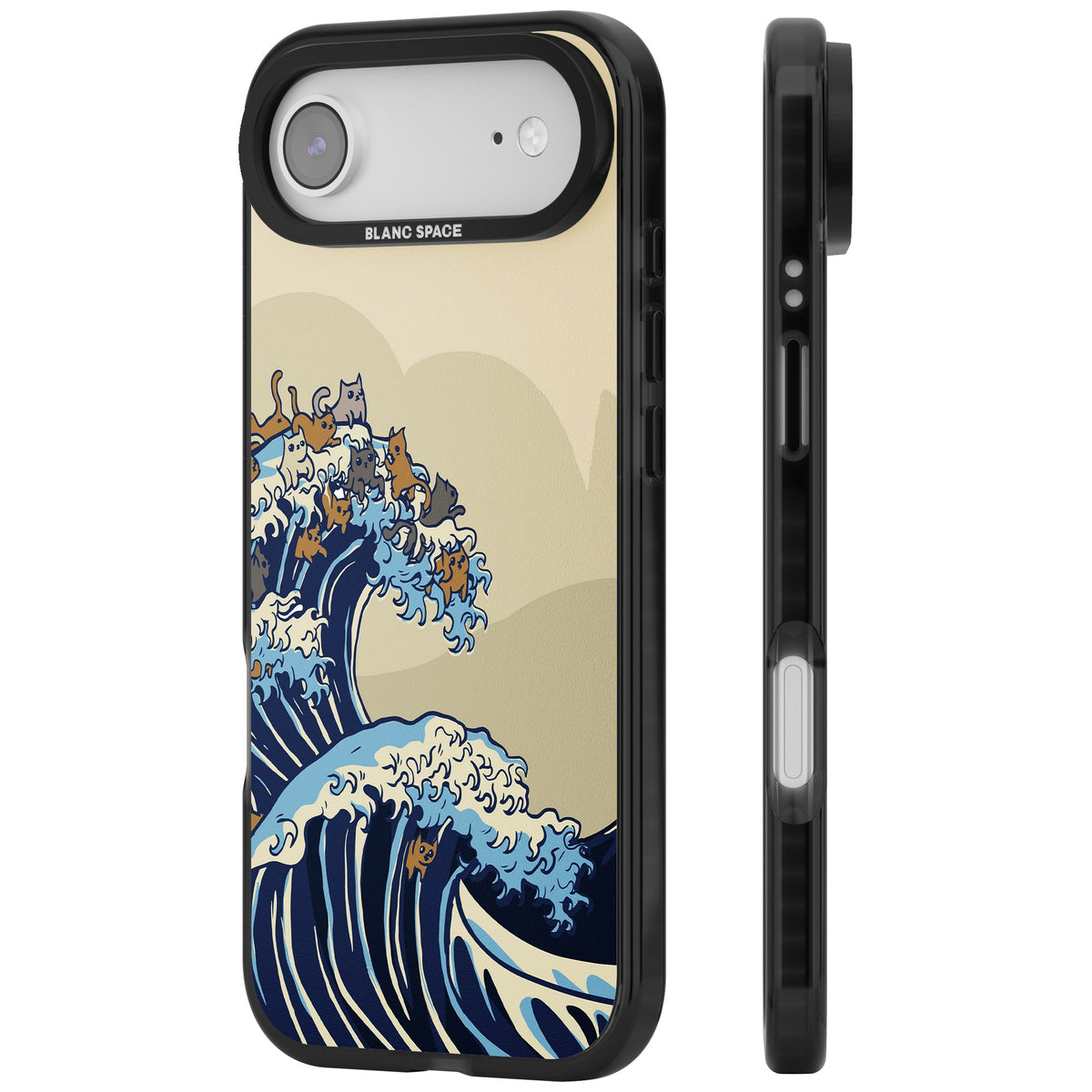 The Great Cat Wave iPhone Air Impact Black Phone Case side