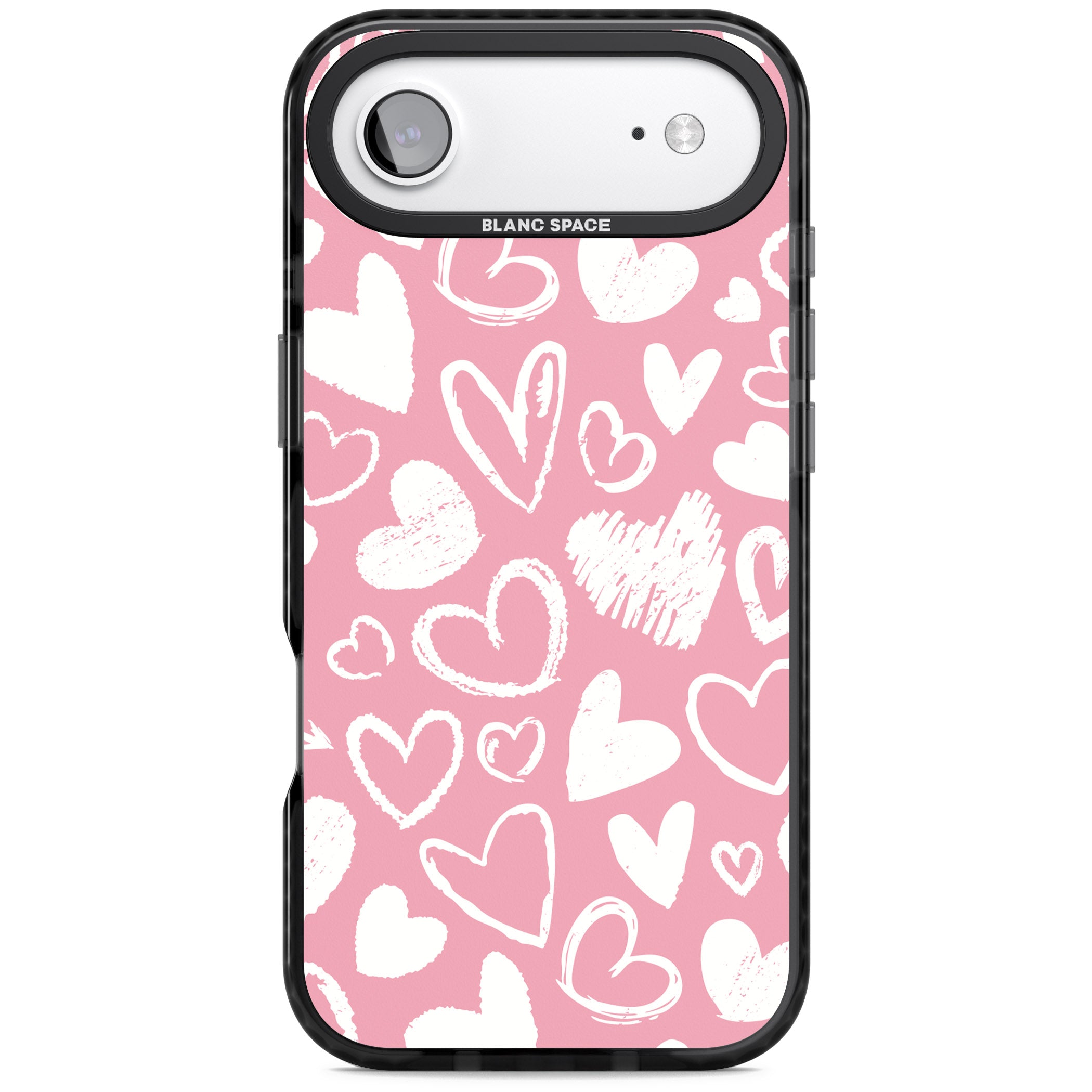 Chalk Hearts iPhone 17 Air Impact Black Phone Case
