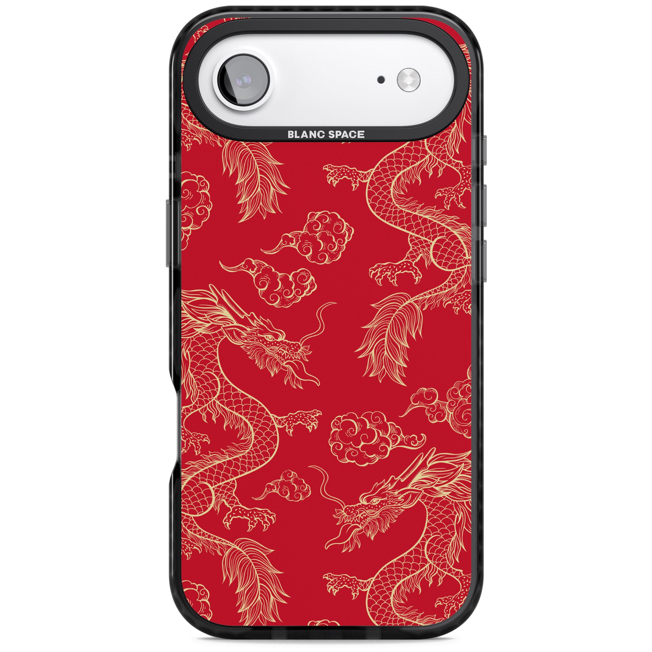 Red And Gold Dragon Pattern iPhone 17 Air Impact Black Phone Case