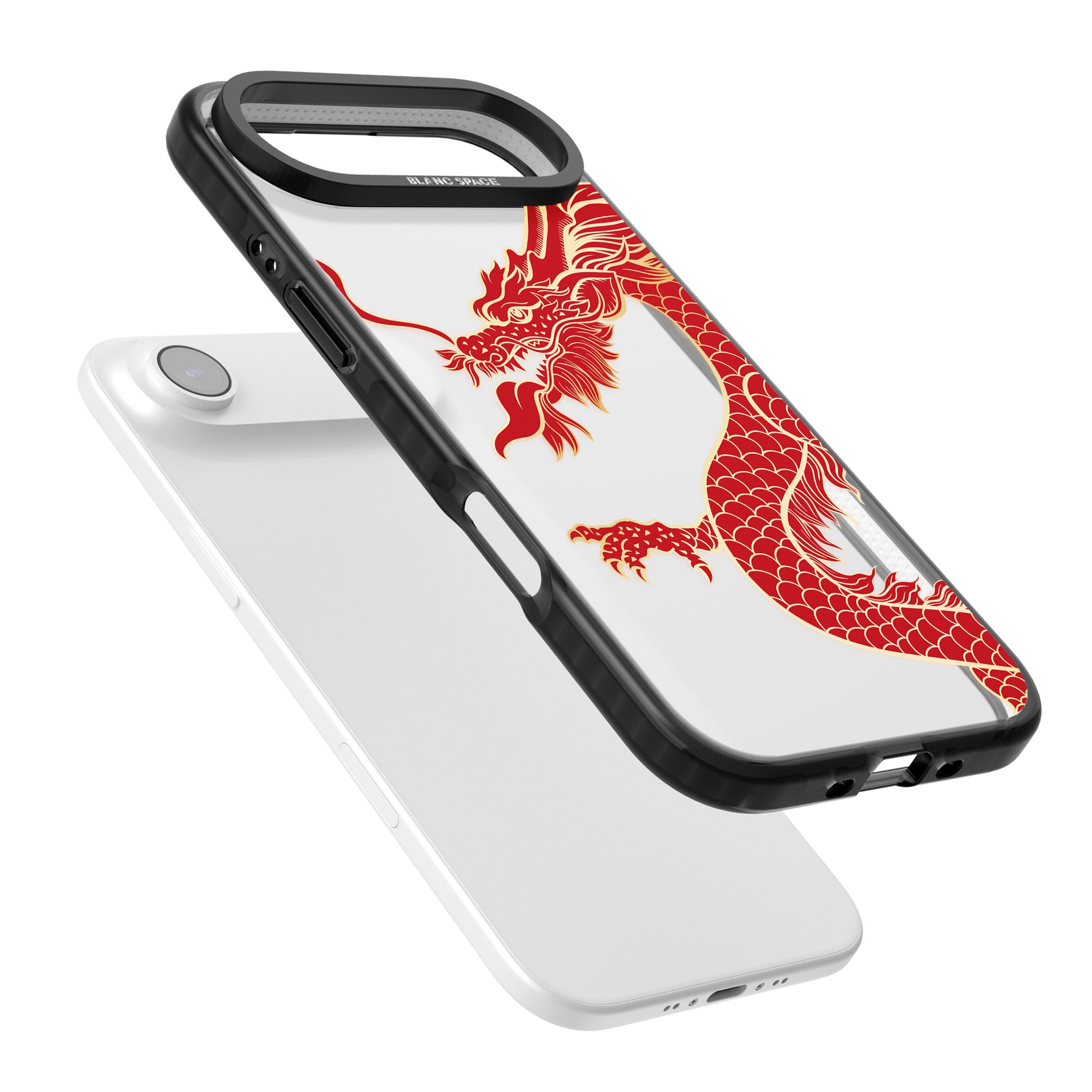 Large Red Dragon iPhone 17 Air Impact Black Phone Case Colours