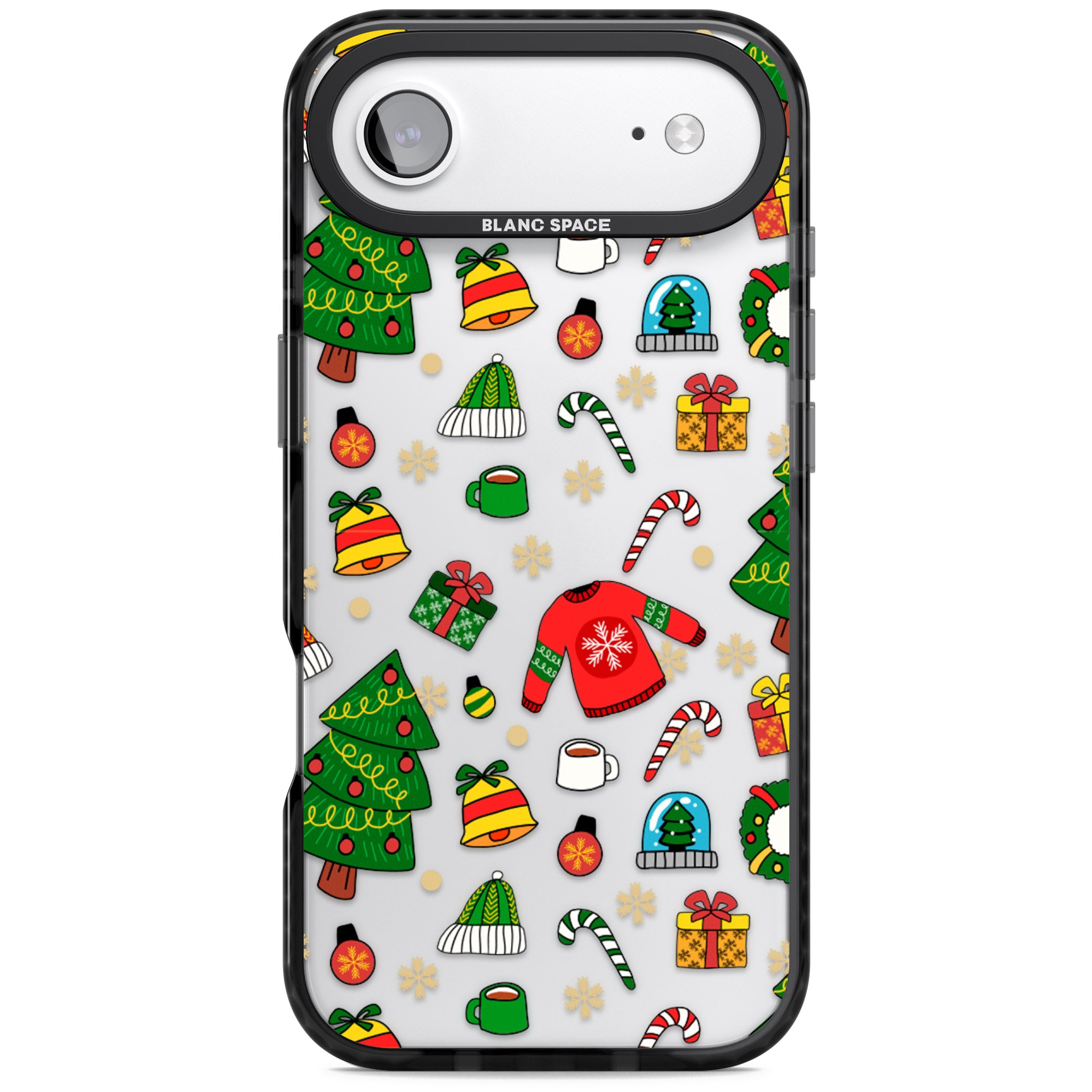 Christmas Mixture Pattern iPhone 17 Air Impact Black Phone Case