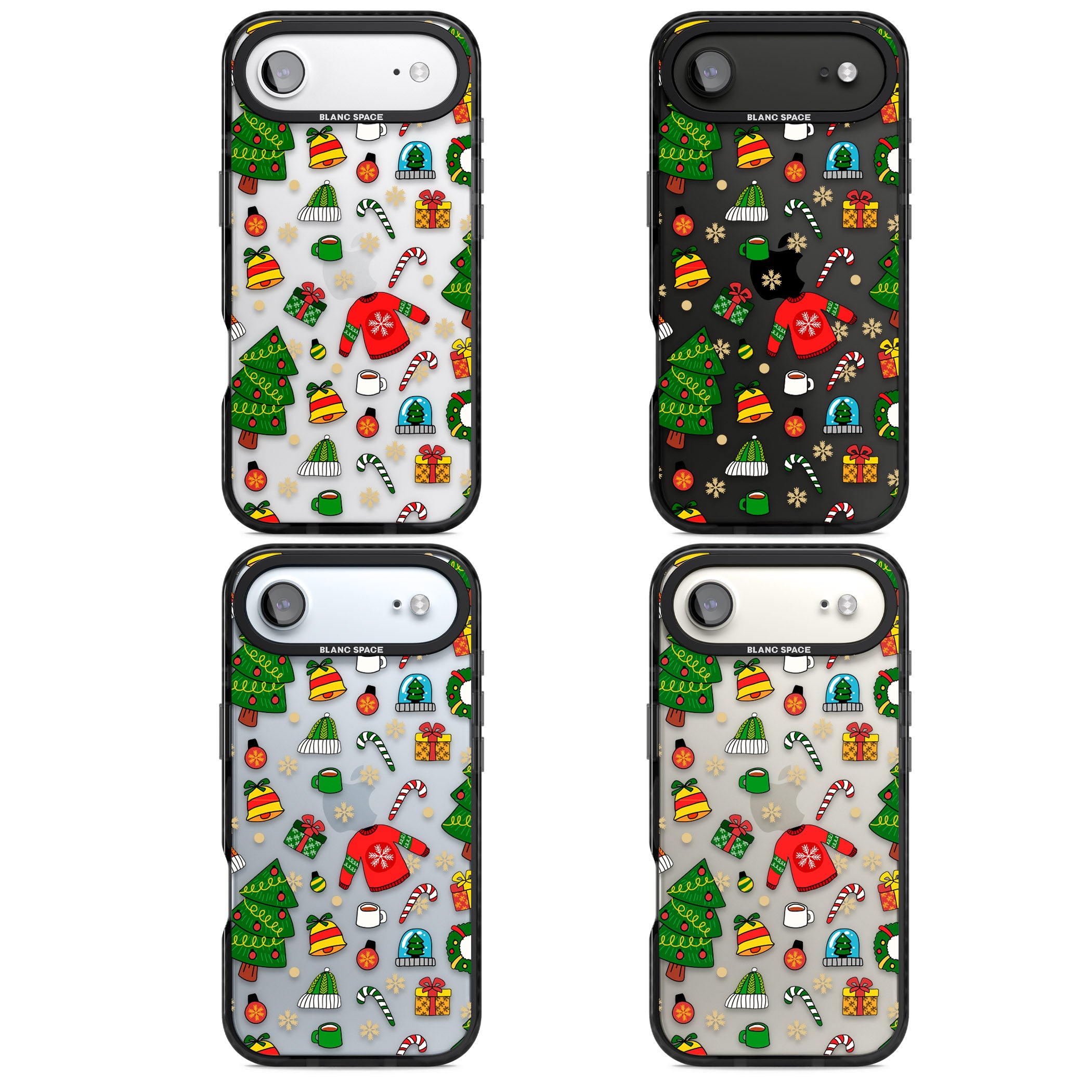 Christmas Mixture Pattern iPhone 17 Air Impact Black Phone Case APT Impact Protection