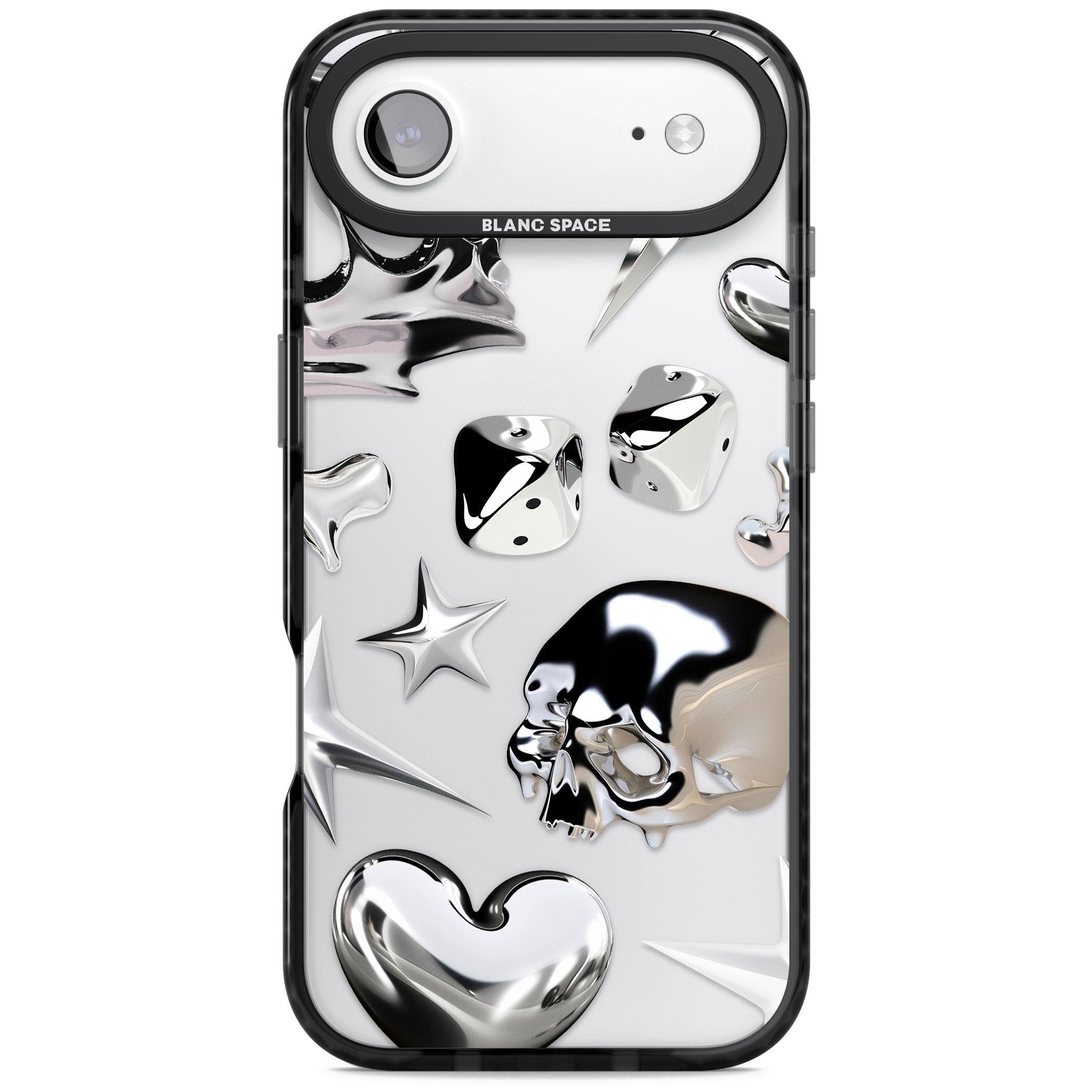 Chromed iPhone 17 Air Impact Black Phone Case