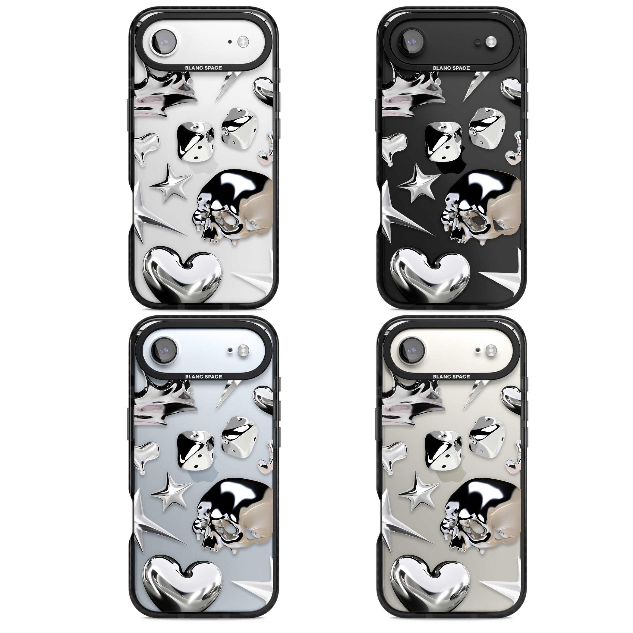 Chromed iPhone 17 Air Impact Black Phone Case APT Impact Protection