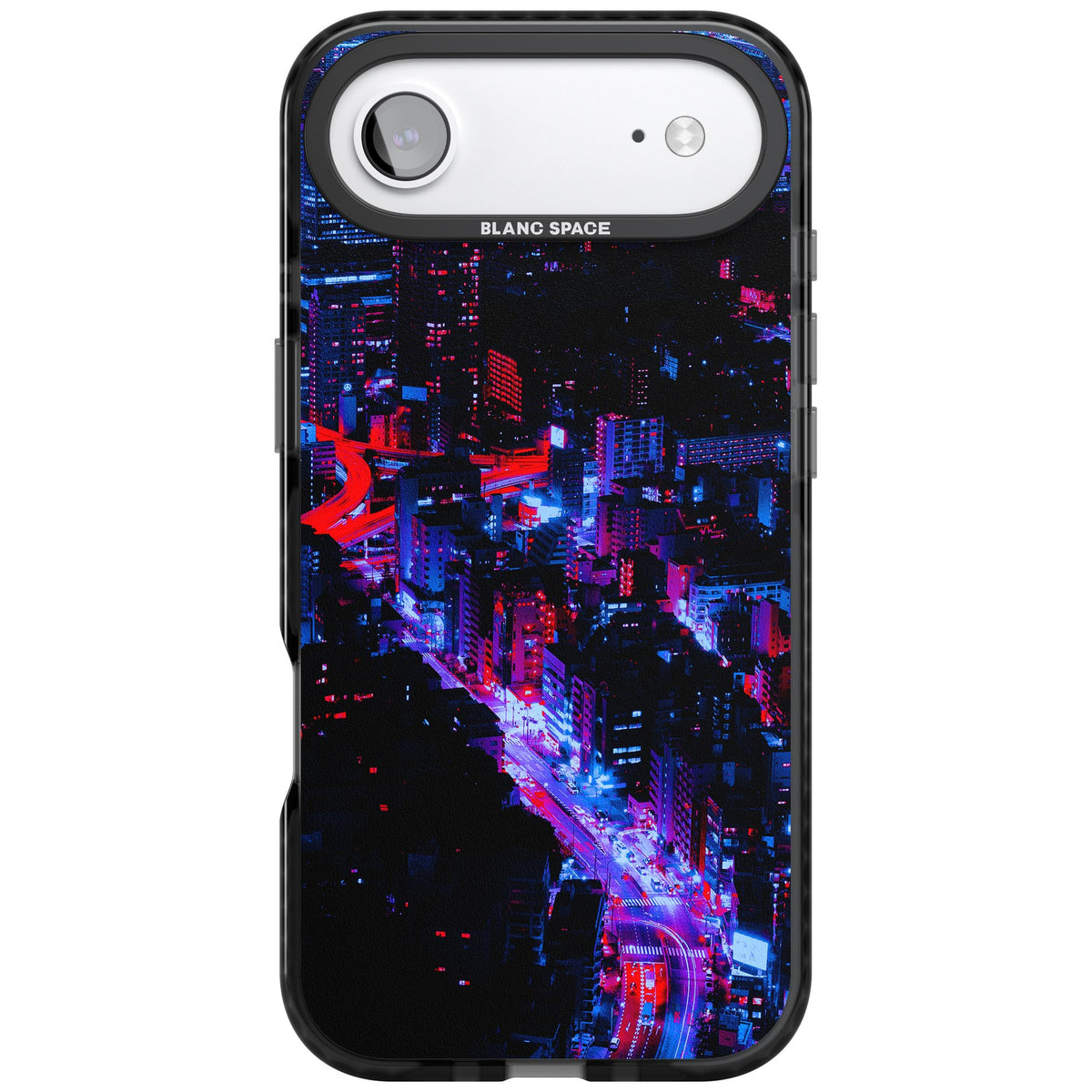 Neon Cityscape iPhone Air Impact Black Phone Case front