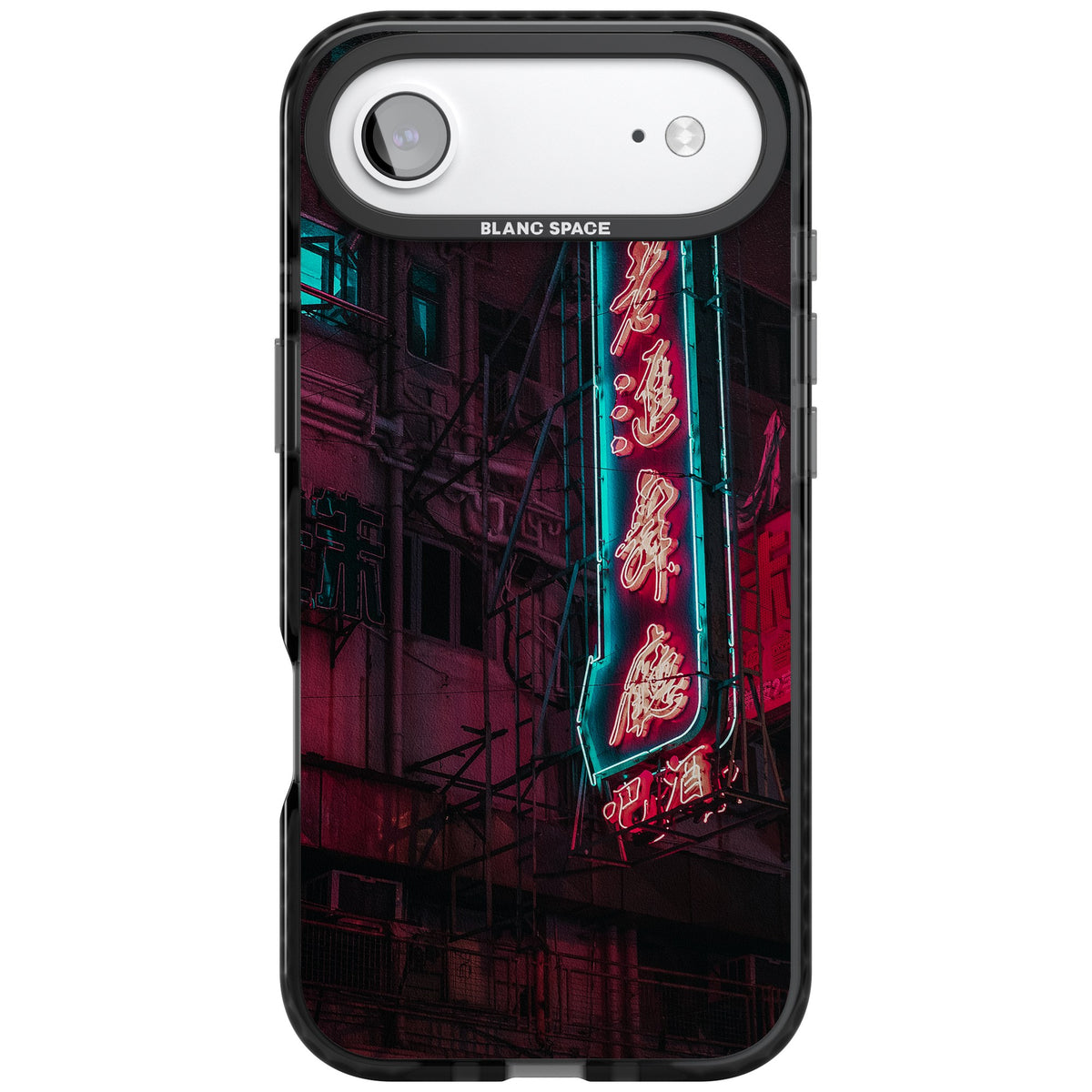 Neon Kanji Cityscape iPhone Air Impact Black Phone Case front